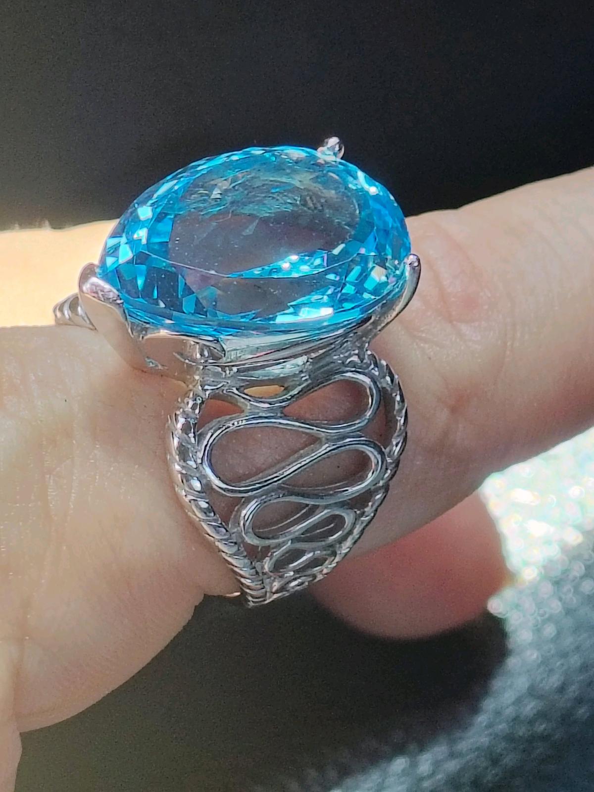 925 Blue Topaz Teardrop size 8 - Rancho Santa Margarita, California - FleaMarketBay