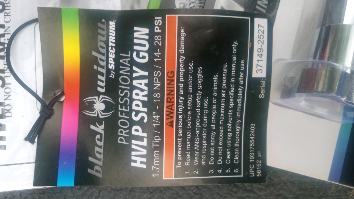 Spectrum Black Widow Professional HVLP spray gun - Knox, Pennsylvania - FleaMarketBay