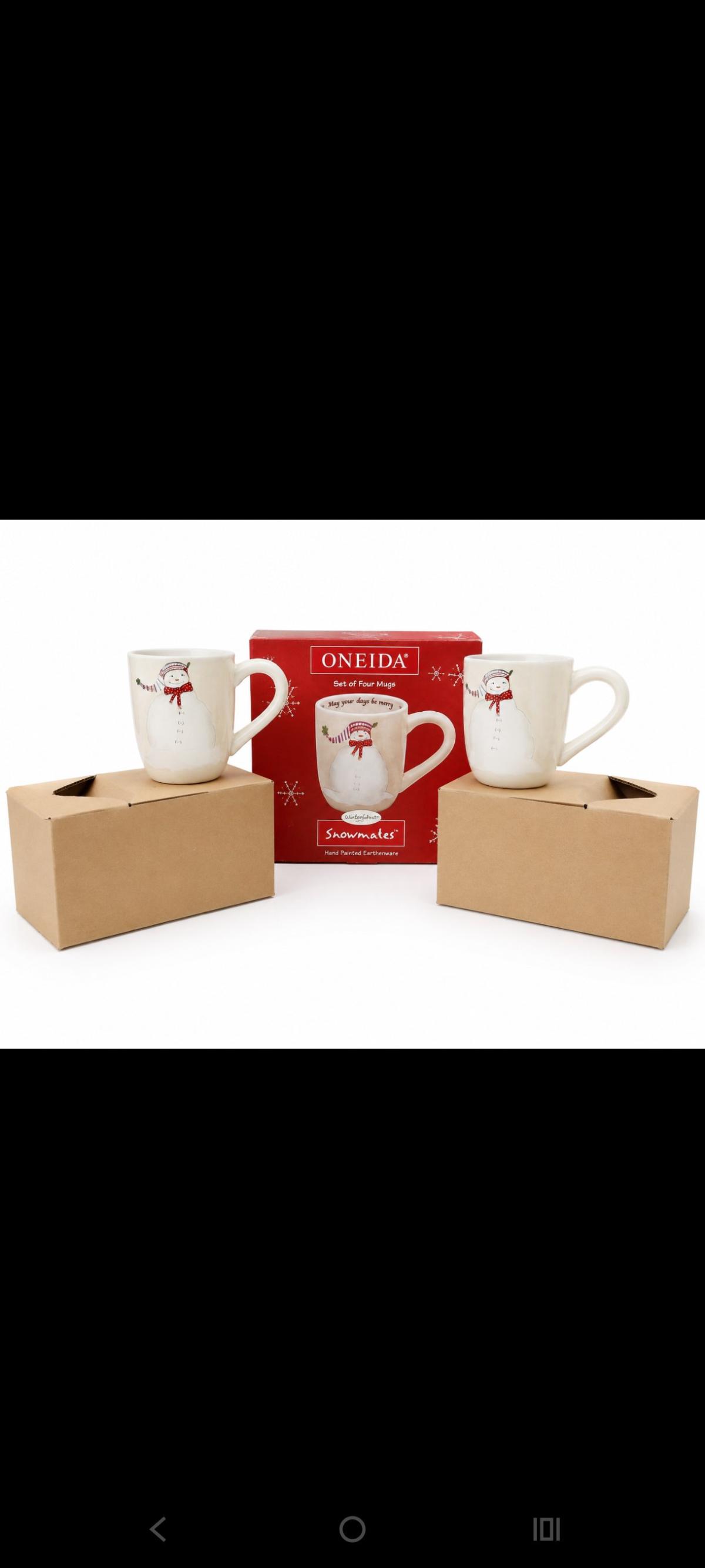 Oneida Snowmates Christmas Mug Set of 4 - Chicago, Illinois - FleaMarketBay