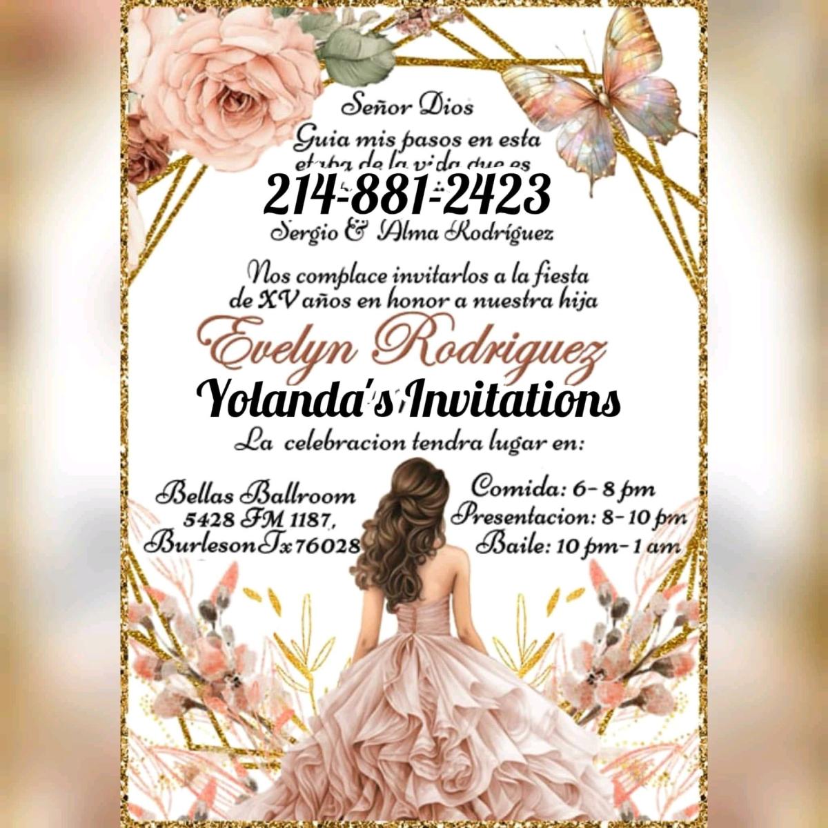 invitaciones para quinceaera o bodas o cualquier evento - Fort Worth, Texas - FleaMarketBay