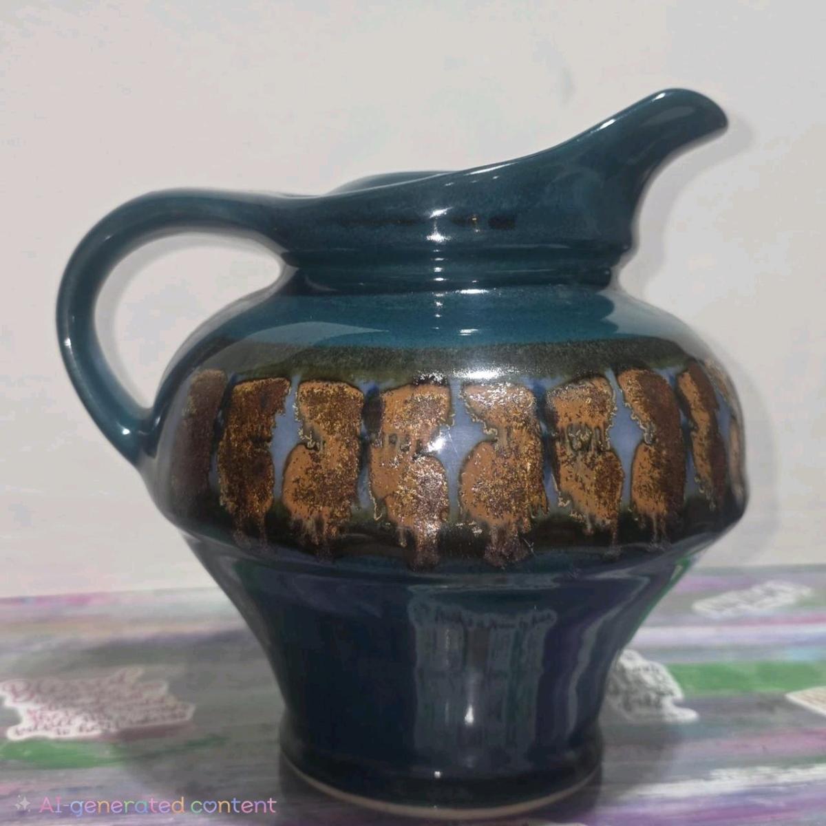 Vintage Colin Gorry Seagrove NC Studio Art Pottery  Pitcher - Hamilton, Michigan - FleaMarketBay