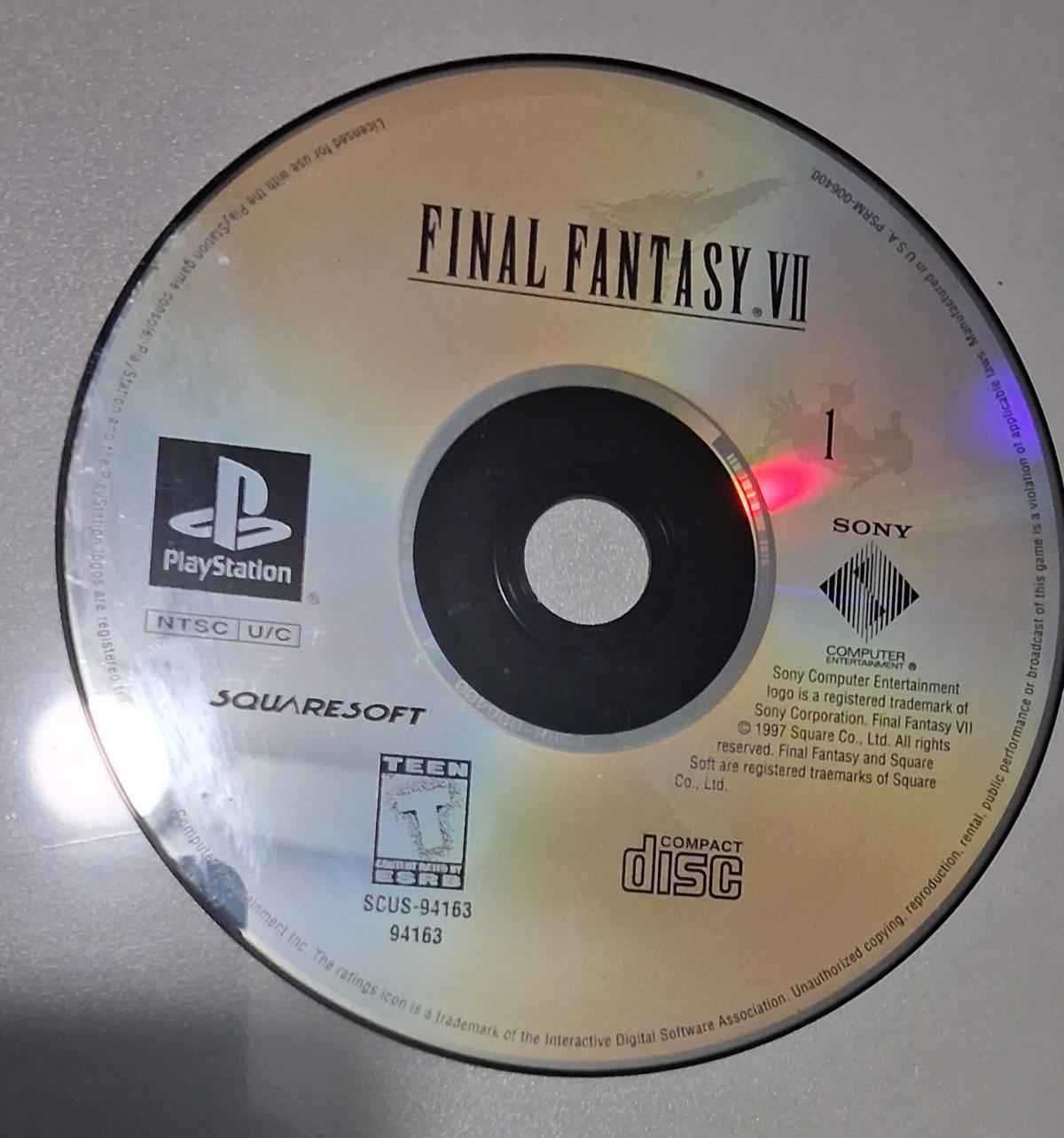 Final Fantasy VII PS1 Complete Black Label  3 Discs  Manual - Fort Worth, Texas - FleaMarketBay