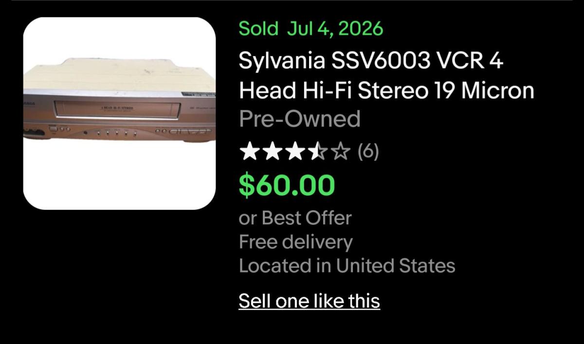 Sylvania SSV6003 4 Head HiFi Stereo VCR - Northfield, New Jersey - FleaMarketBay