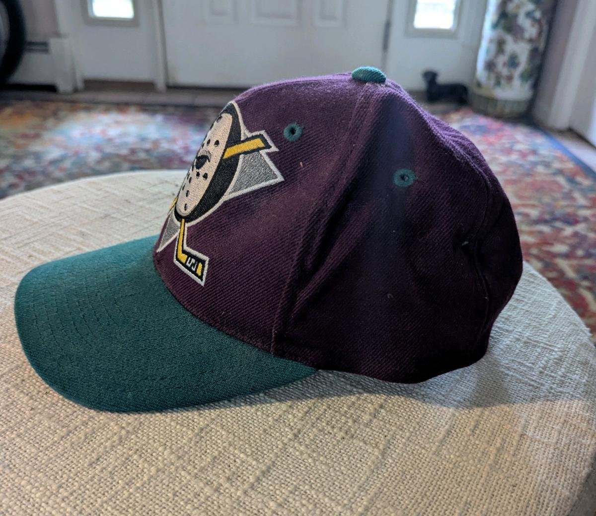 Vintage ANNCO NHL 90s Anaheim Mighty Ducks Snapback Hat RARE - Northfield, New Jersey - FleaMarketBay