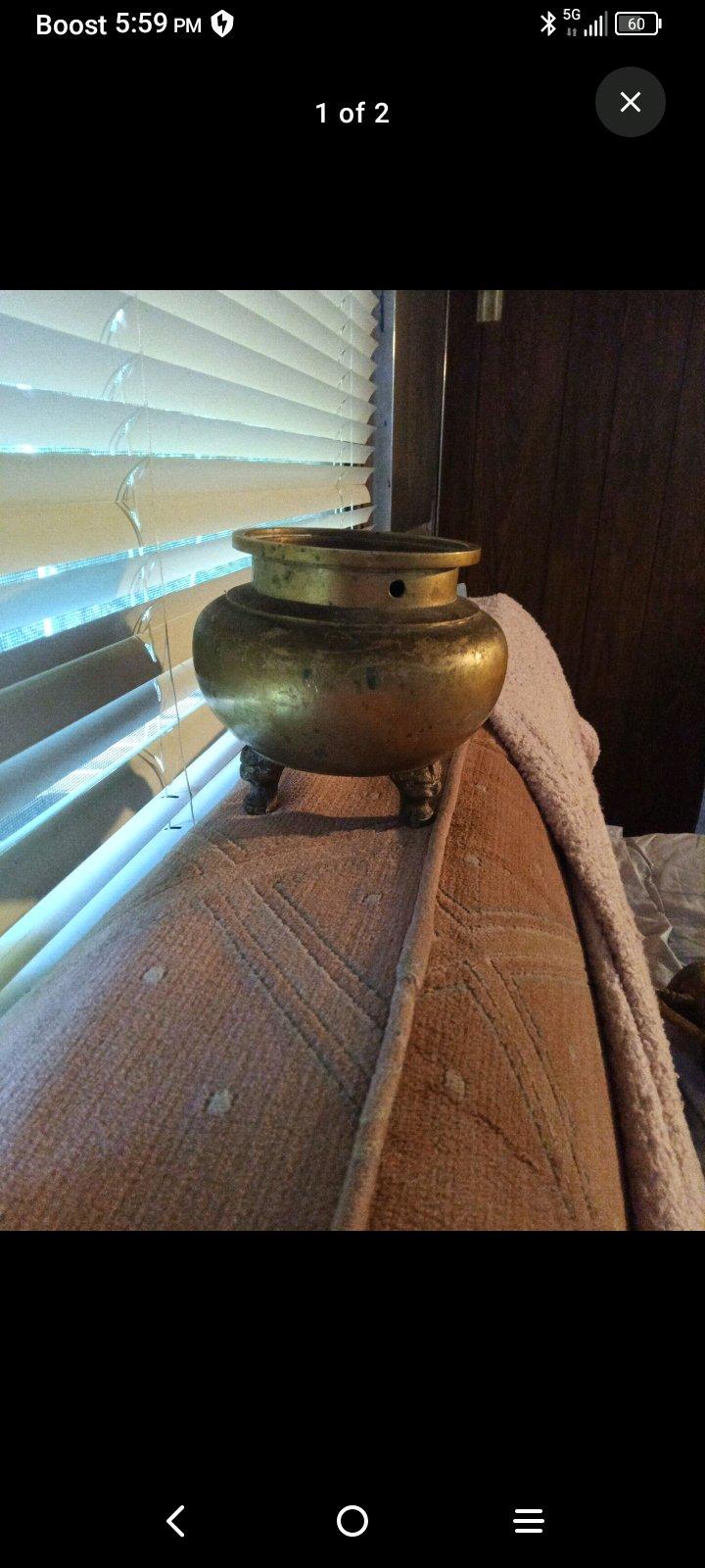 Vintage Brass Tripod Censer Incense Burner - Smithville, Texas - FleaMarketBay