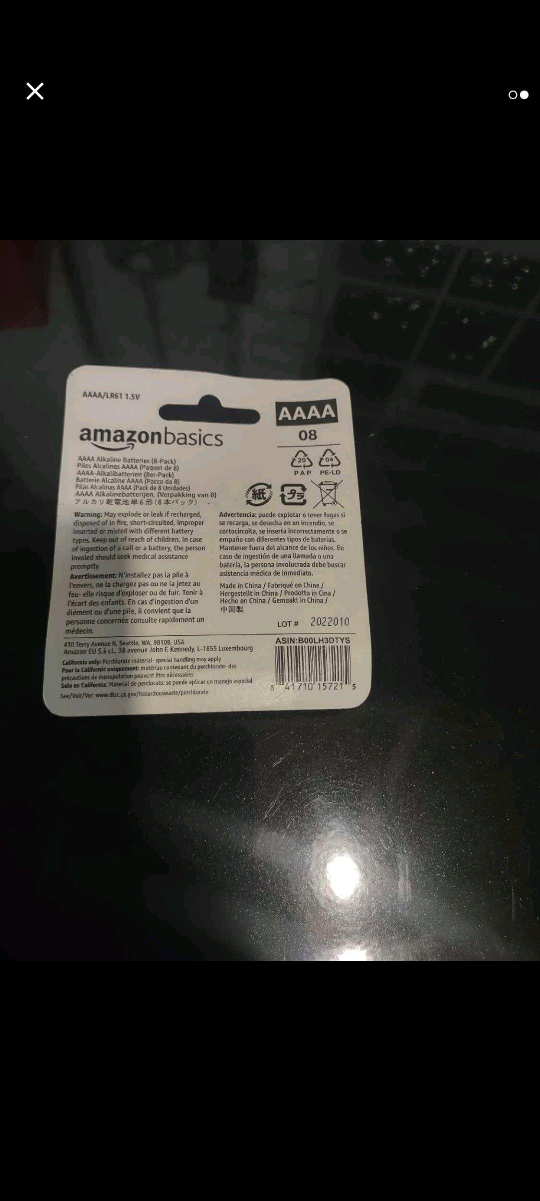 Amazon Basics AAAA Batteries 8 Pack New - Painesville, Ohio - FleaMarketBay