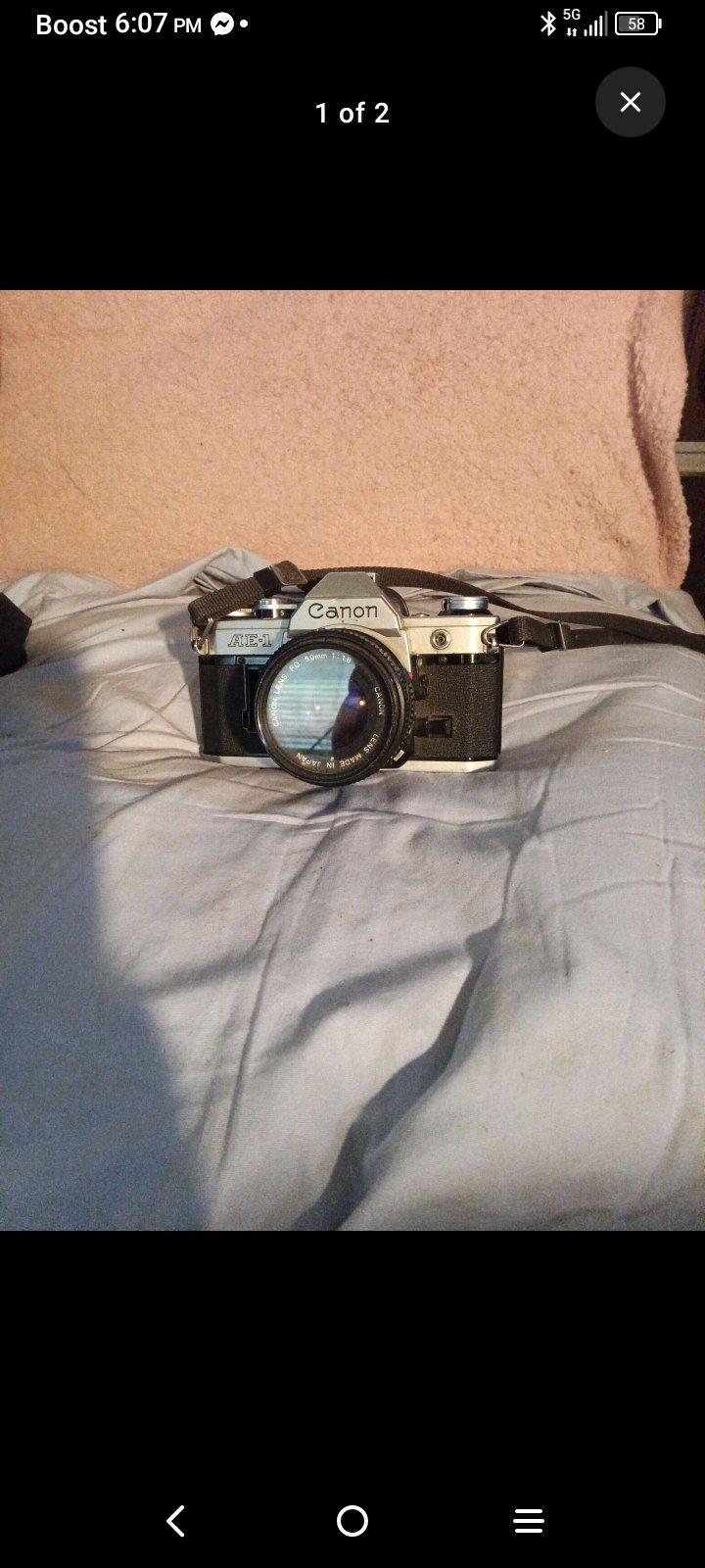 Vintage Canon AE1 35mm SLR Film Camera with FD 50mm f18 Lens - Smithville, Texas - FleaMarketBay