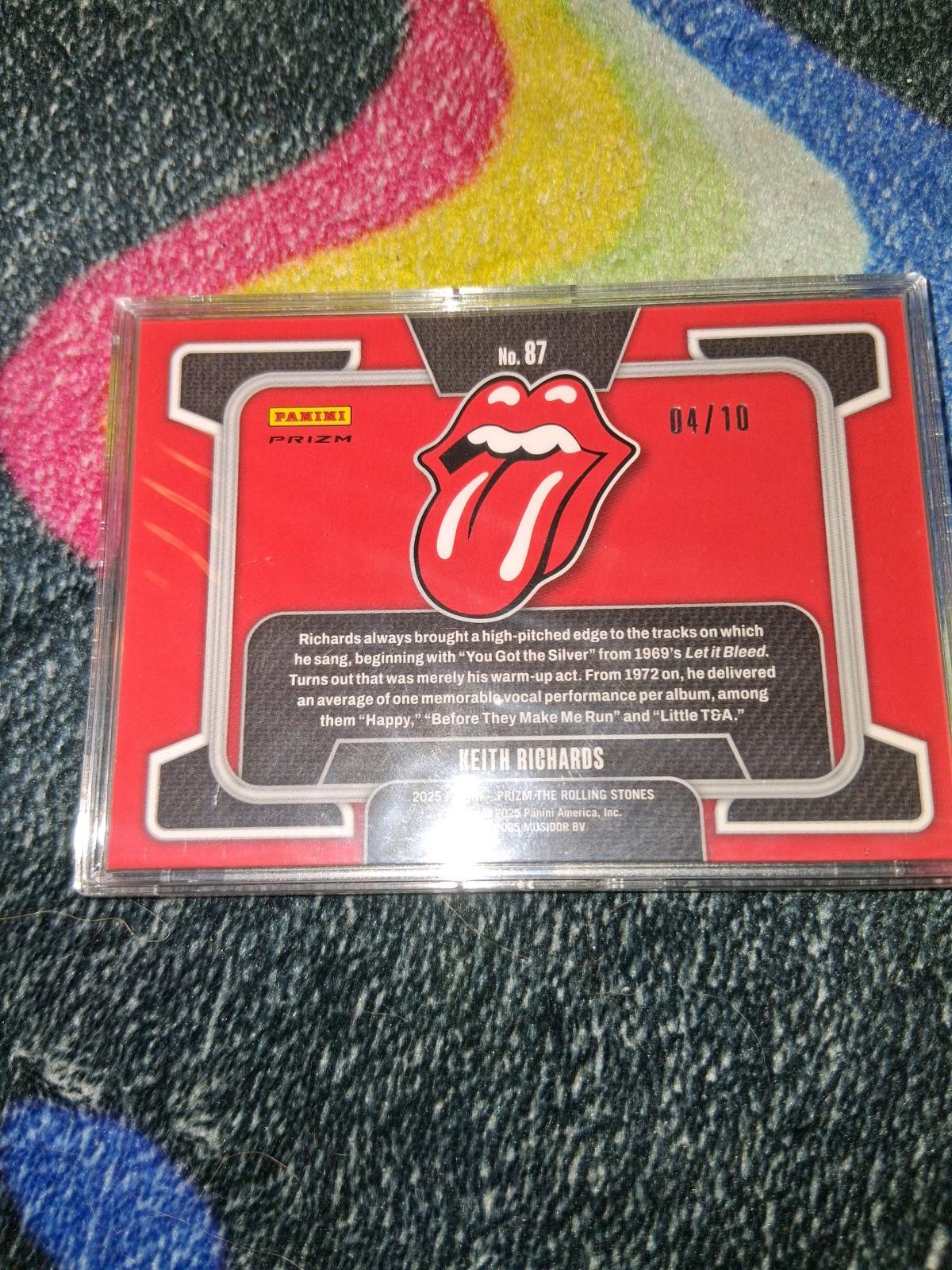 04 of 10 serialized keith richards 2025 gold prizm card - Kaukauna, Wisconsin - FleaMarketBay