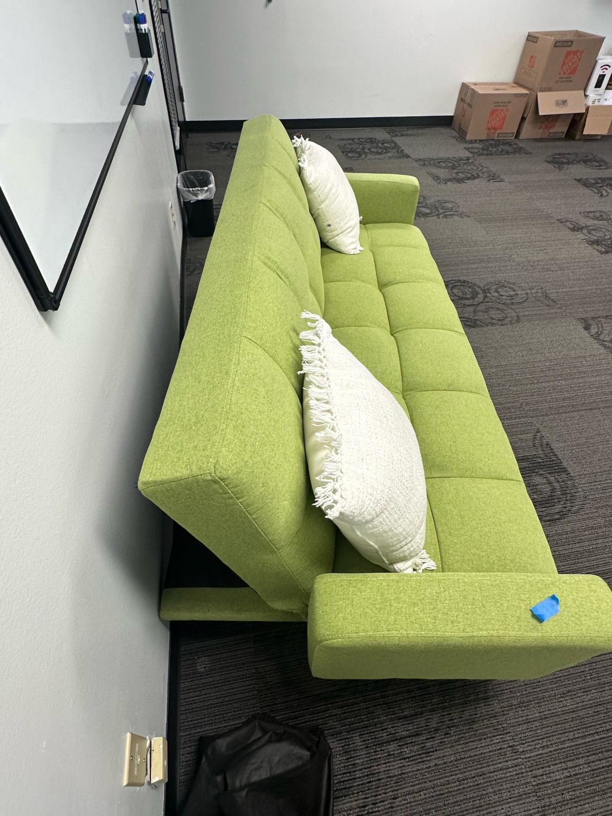 Modern Green Convertible Futon Sofa  Sleeper Couch - Bellevue, Washington - FleaMarketBay