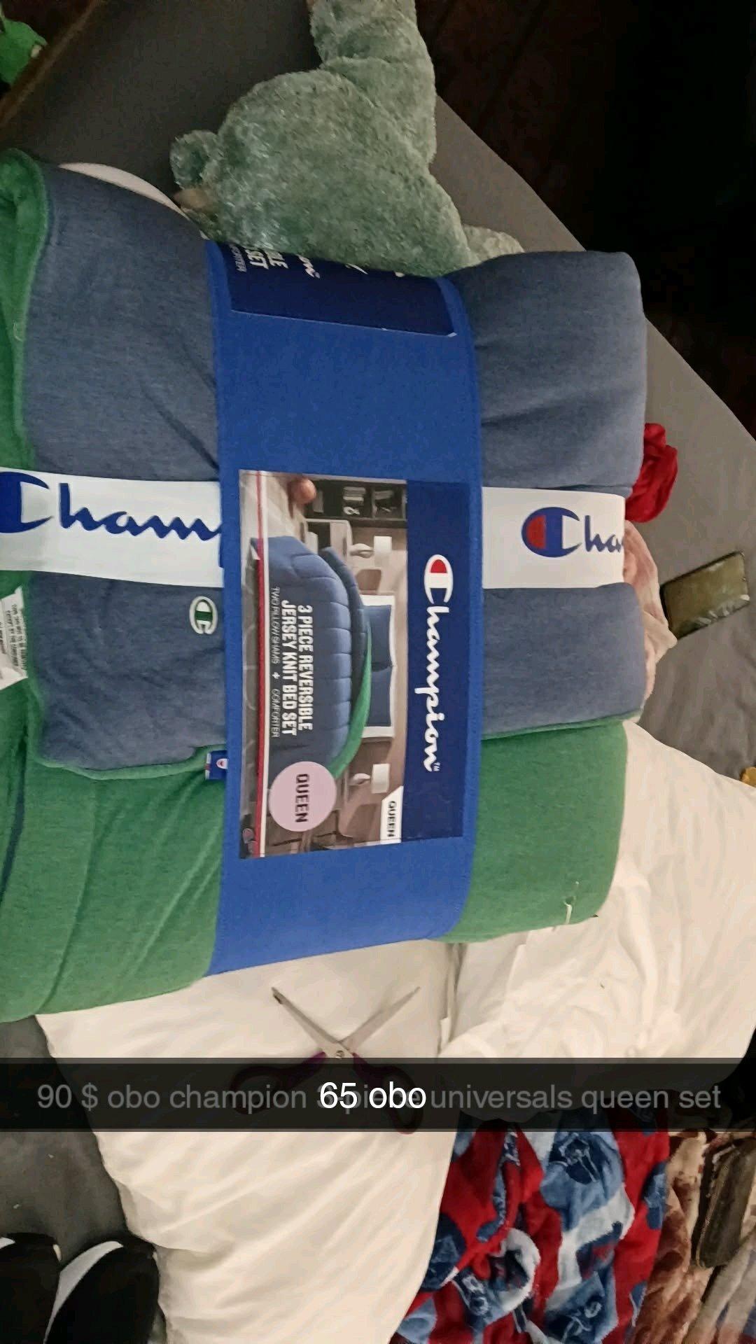 champion comforter set jersey style fabric brand new - Glendale, Arizona - FleaMarketBay
