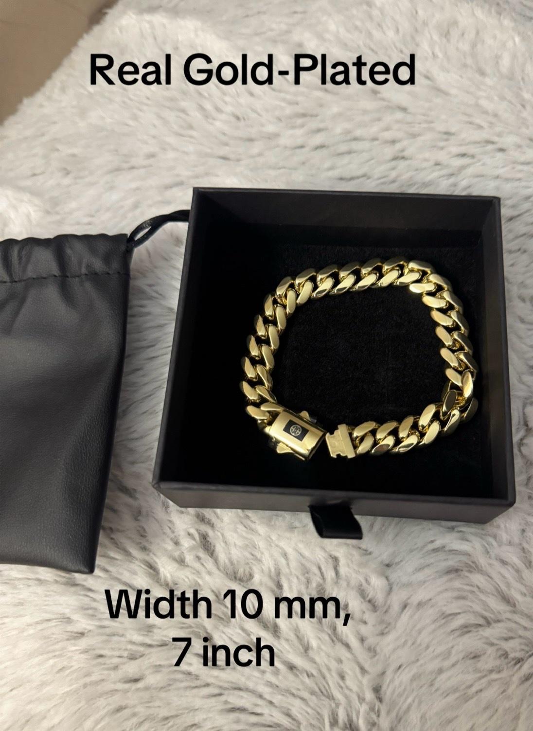 14K Real Gold Plated Royal Monaco Cuban Bracelet Italian - Louisville, Kentucky - FleaMarketBay