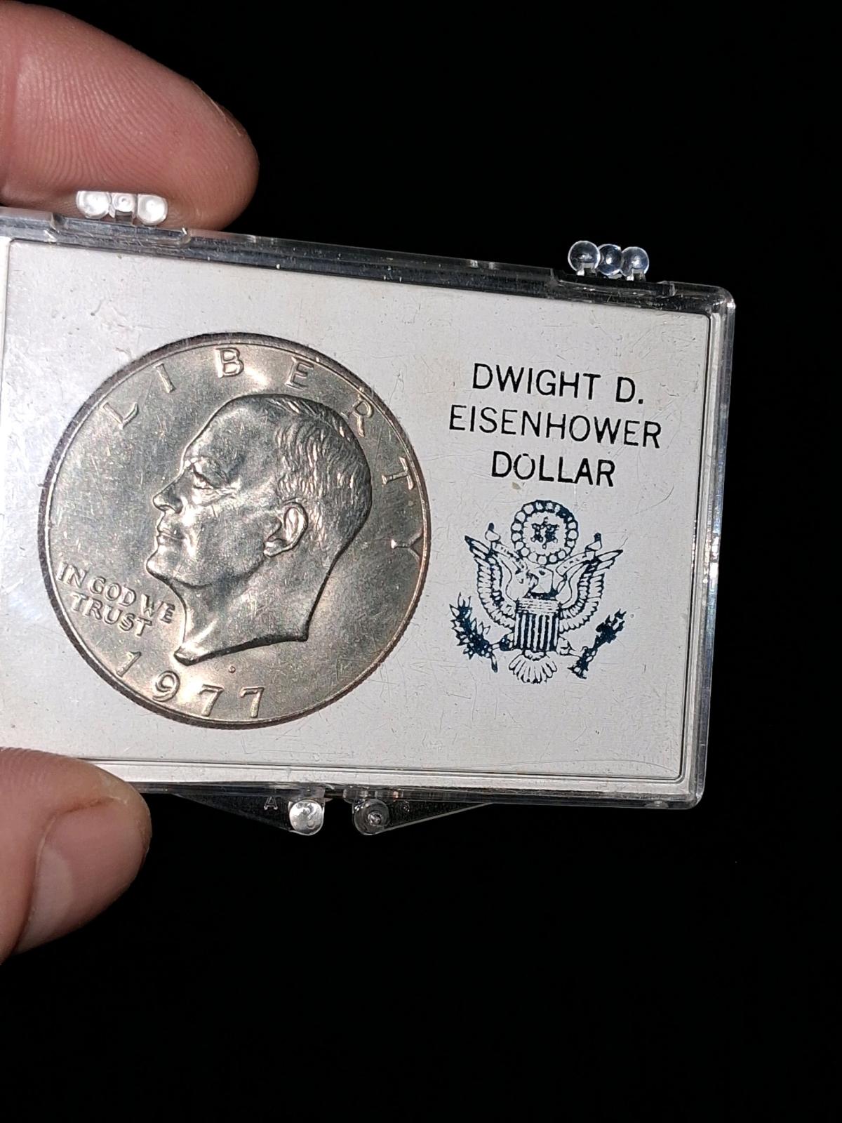 1977D Mint eisenhower  peg leg R in liberty rare coin - Canton, Ohio - FleaMarketBay