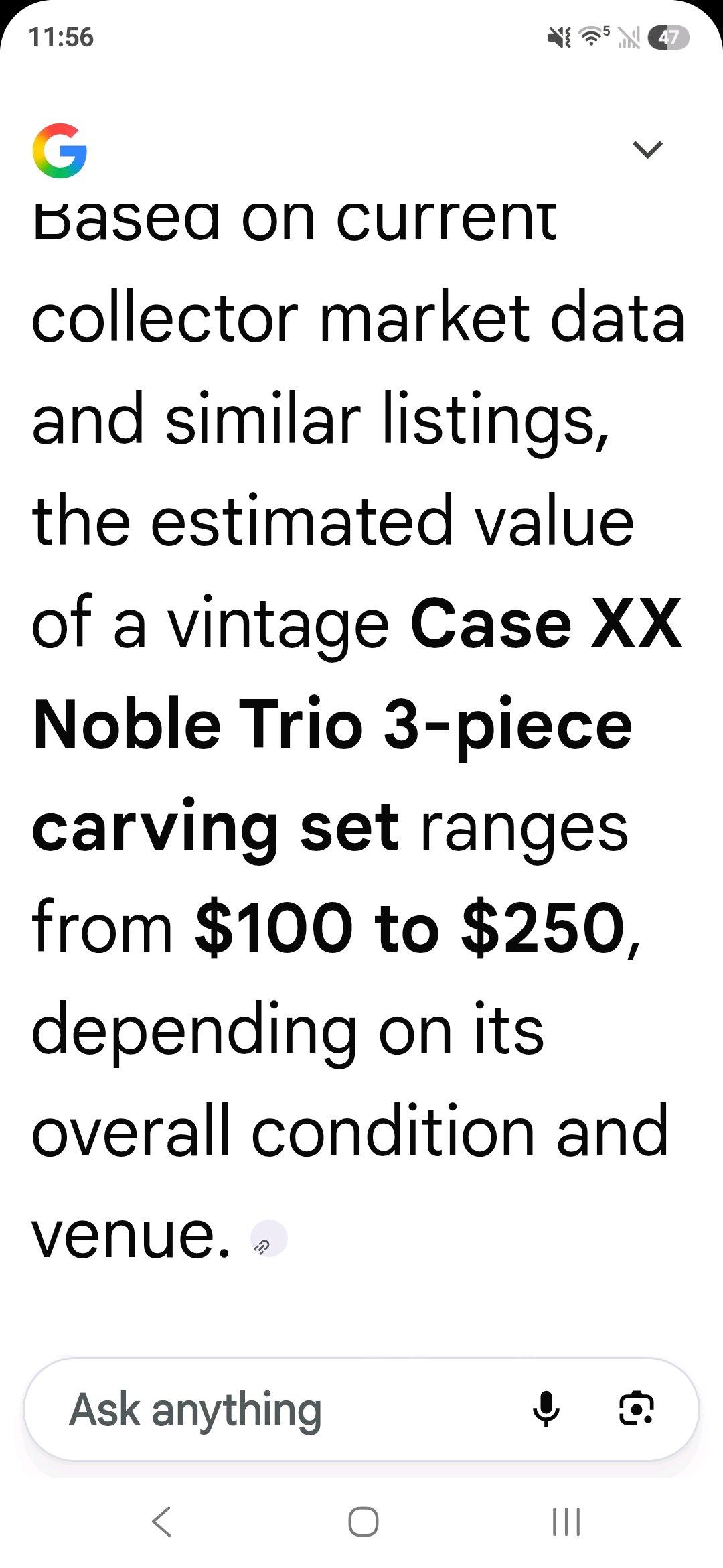 Case XX Noble Trio 3Piece Carving Set - Sevierville, Tennessee - FleaMarketBay