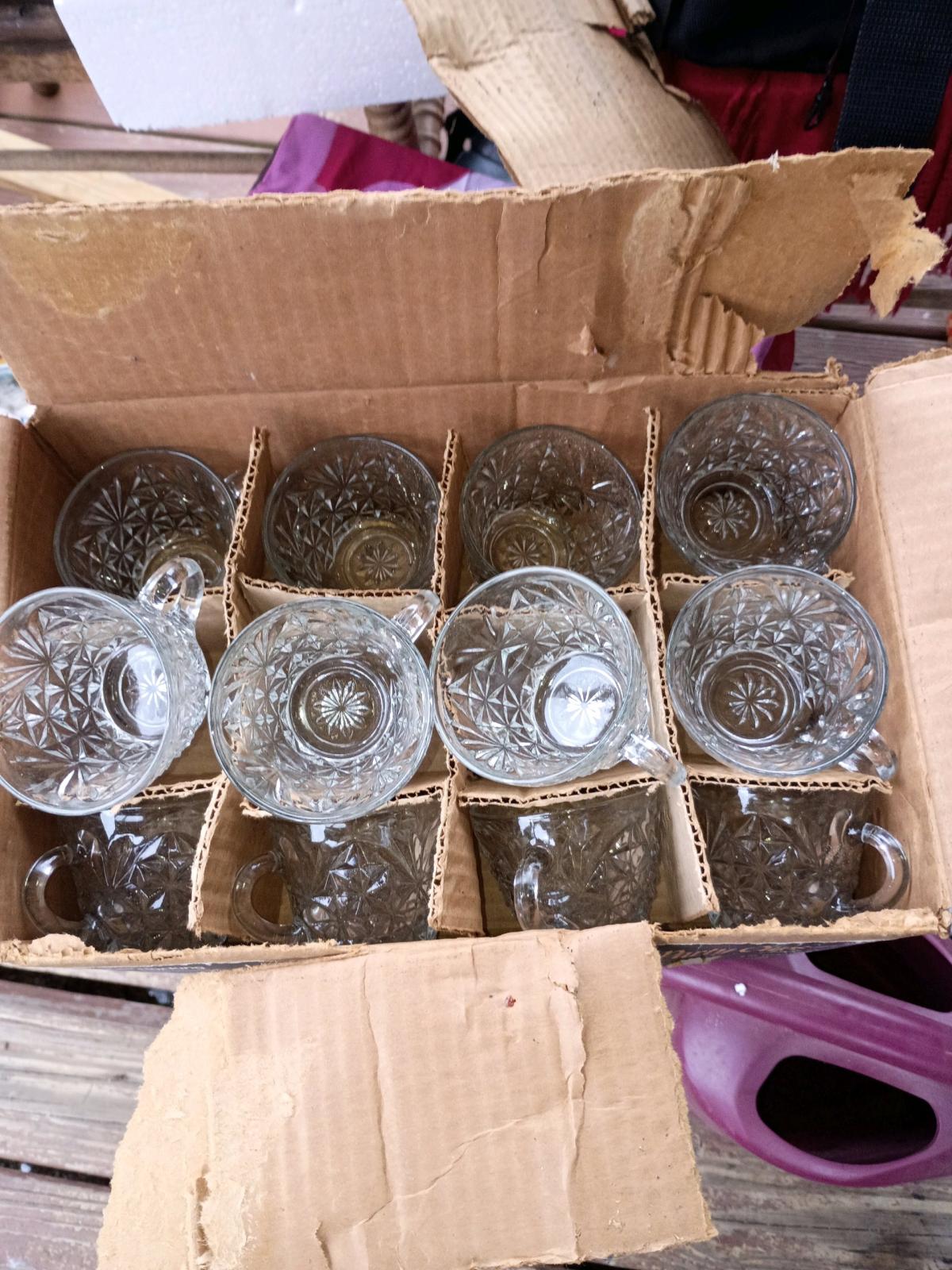 Vintage Anchor Hocking Arlington Glass Punch Cups Set 12 Box - Jackson, Mississippi - FleaMarketBay