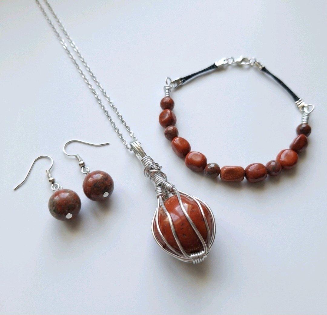 Handmade Wire Wrapped Jewelry Sets 3pcs - Gladwin, Michigan - FleaMarketBay