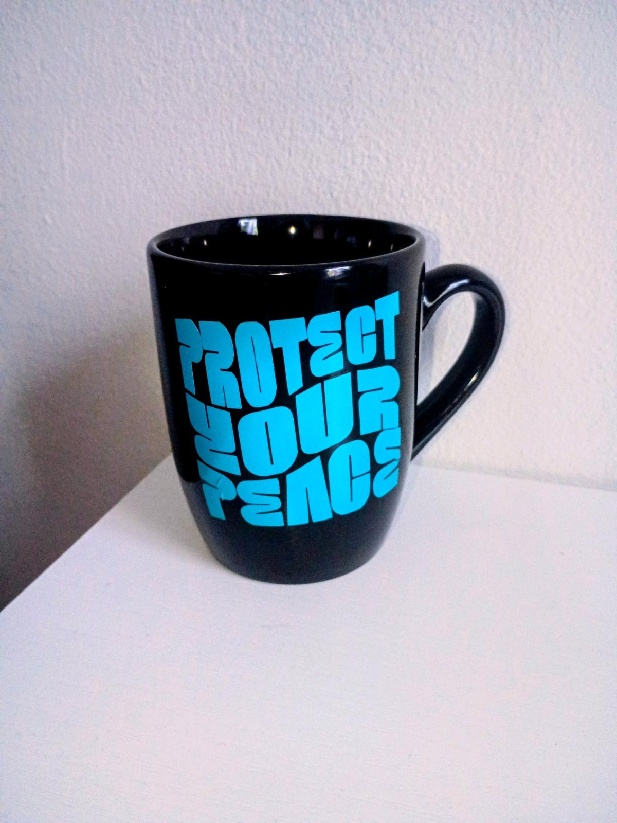 Black Handmade Coffee Mug with Vibrant Quote - Chicago, Illinois - FleaMarketBay