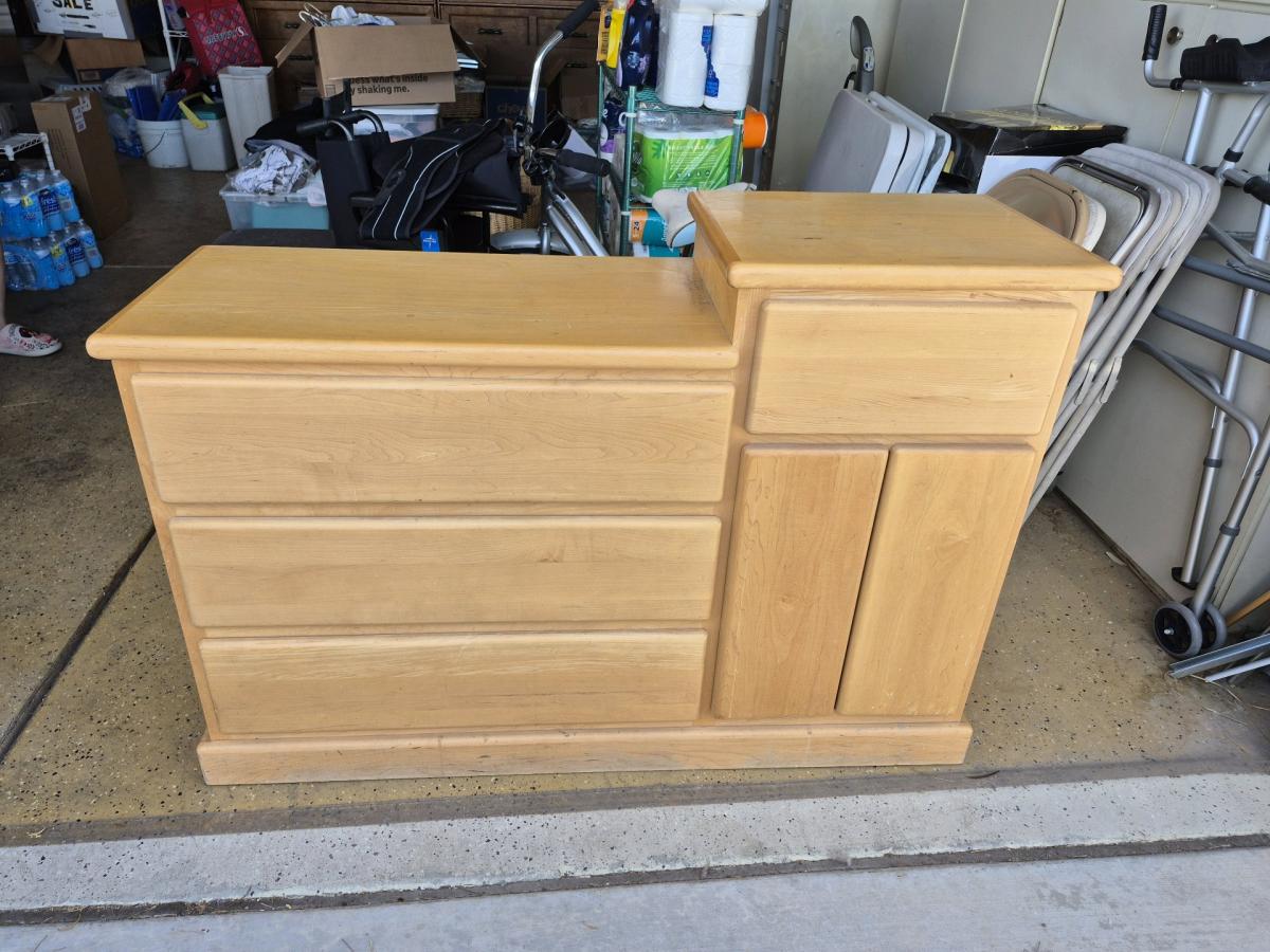 dresser stepped wood drawers cabinet - Las Vegas, Nevada - FleaMarketBay