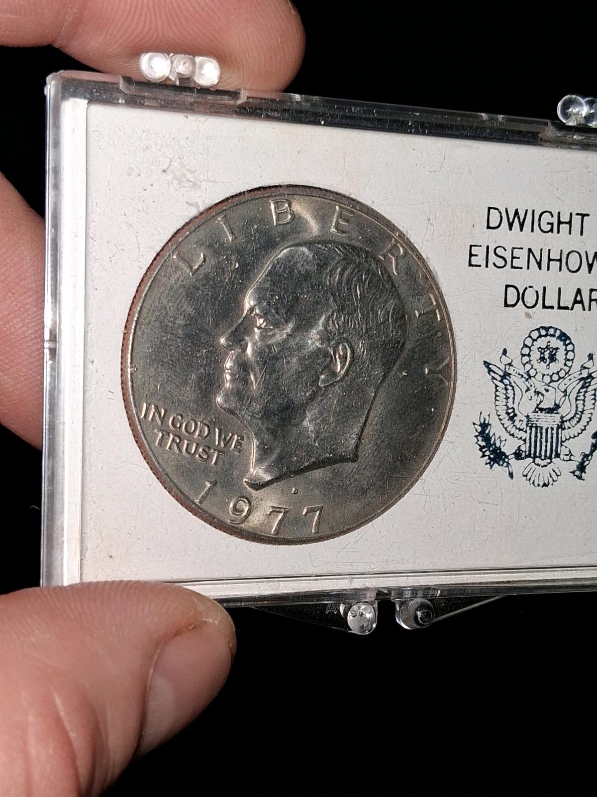 1977D Mint eisenhower  peg leg R in liberty rare coin - Canton, Ohio - FleaMarketBay
