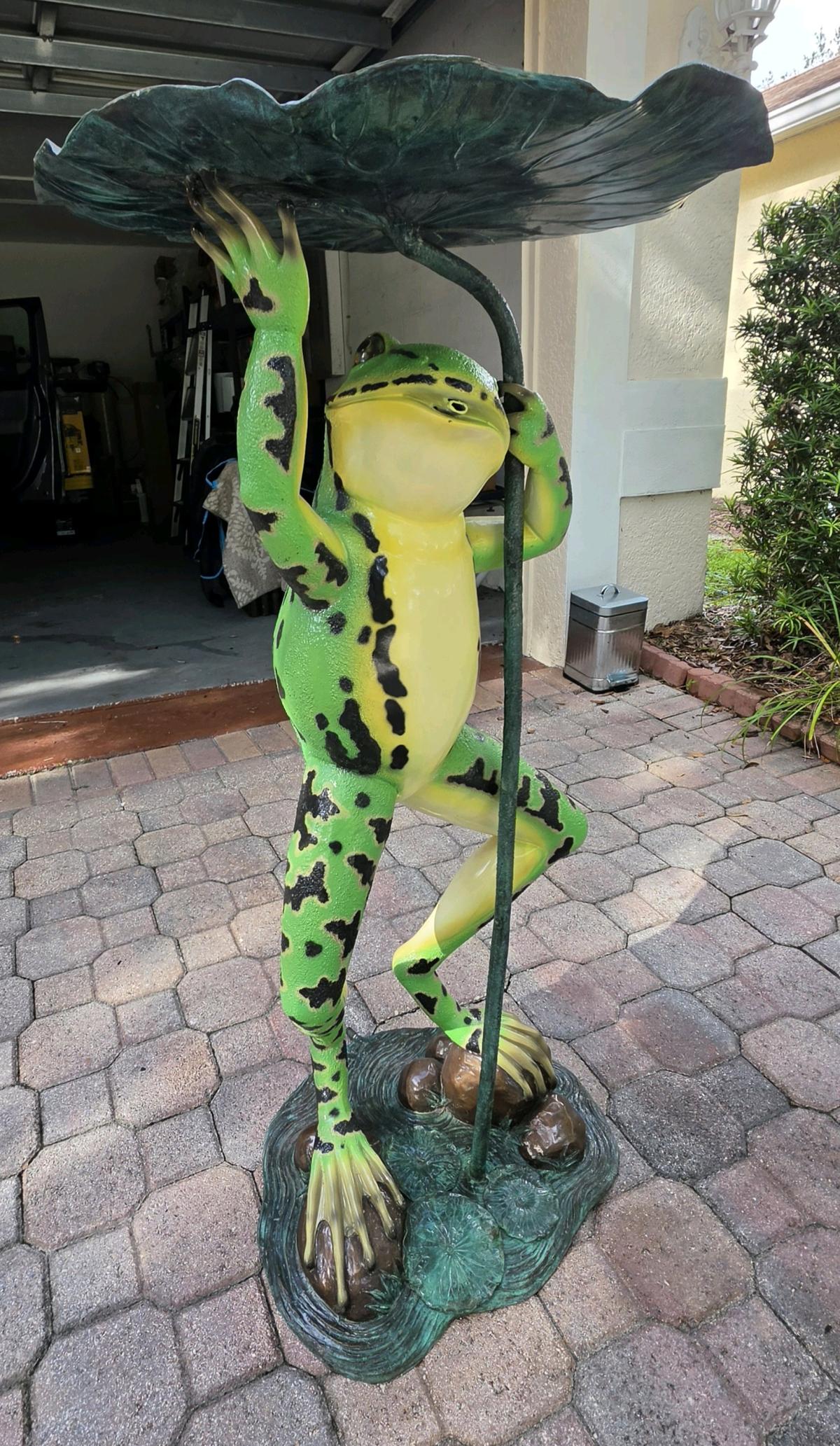 Nifao Frog Outdoor Bronze Fountain Green - Tampa, Florida - FleaMarketBay