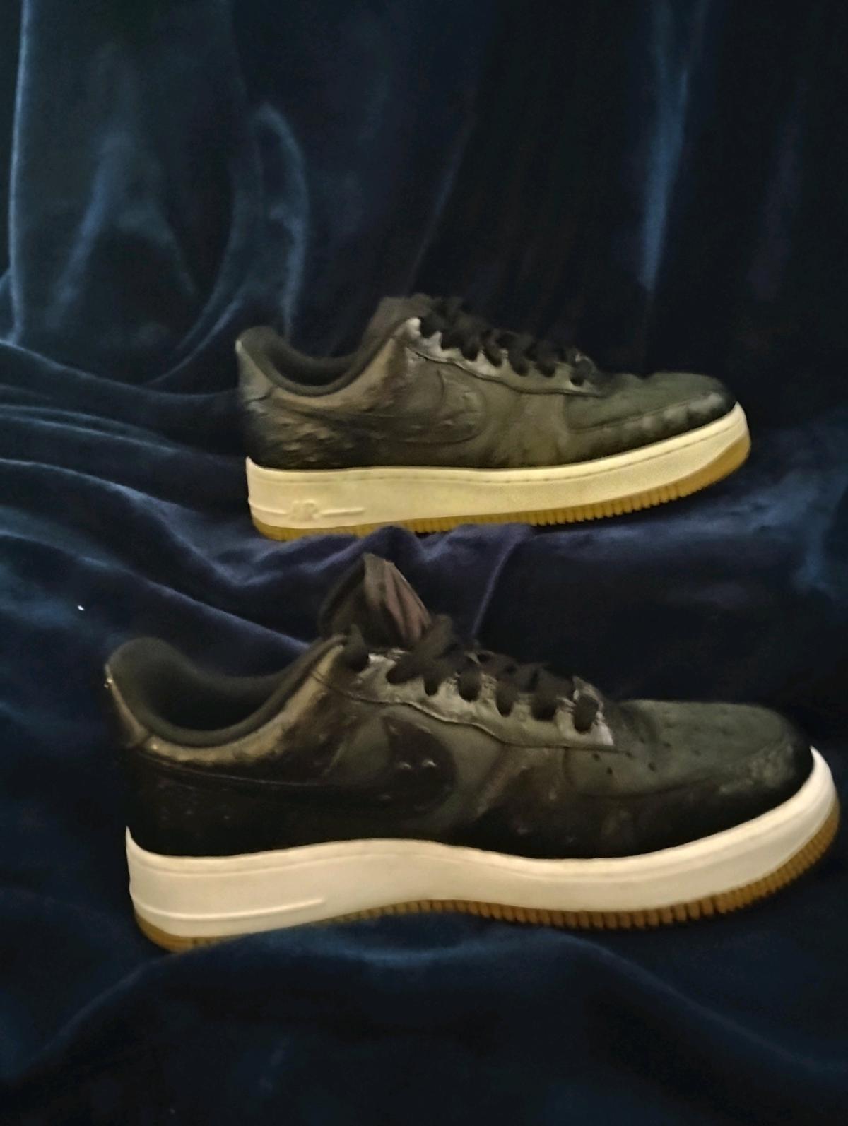 Black Nike Air Force 1 lowtop ostrichtextured leather - Manchester, New Hampshire - FleaMarketBay