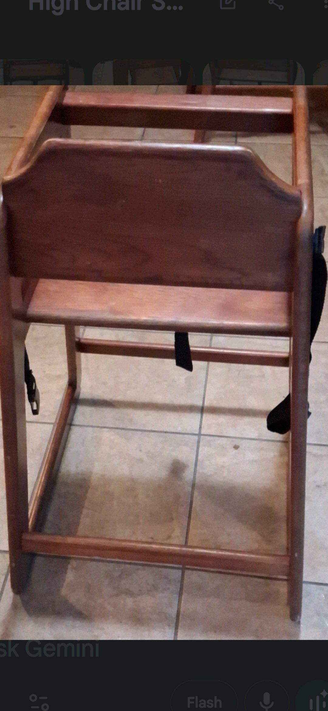 Premium Solid Wood High Chair  Clean Sturdy  Safe 90 - Boston, Massachusetts - FleaMarketBay