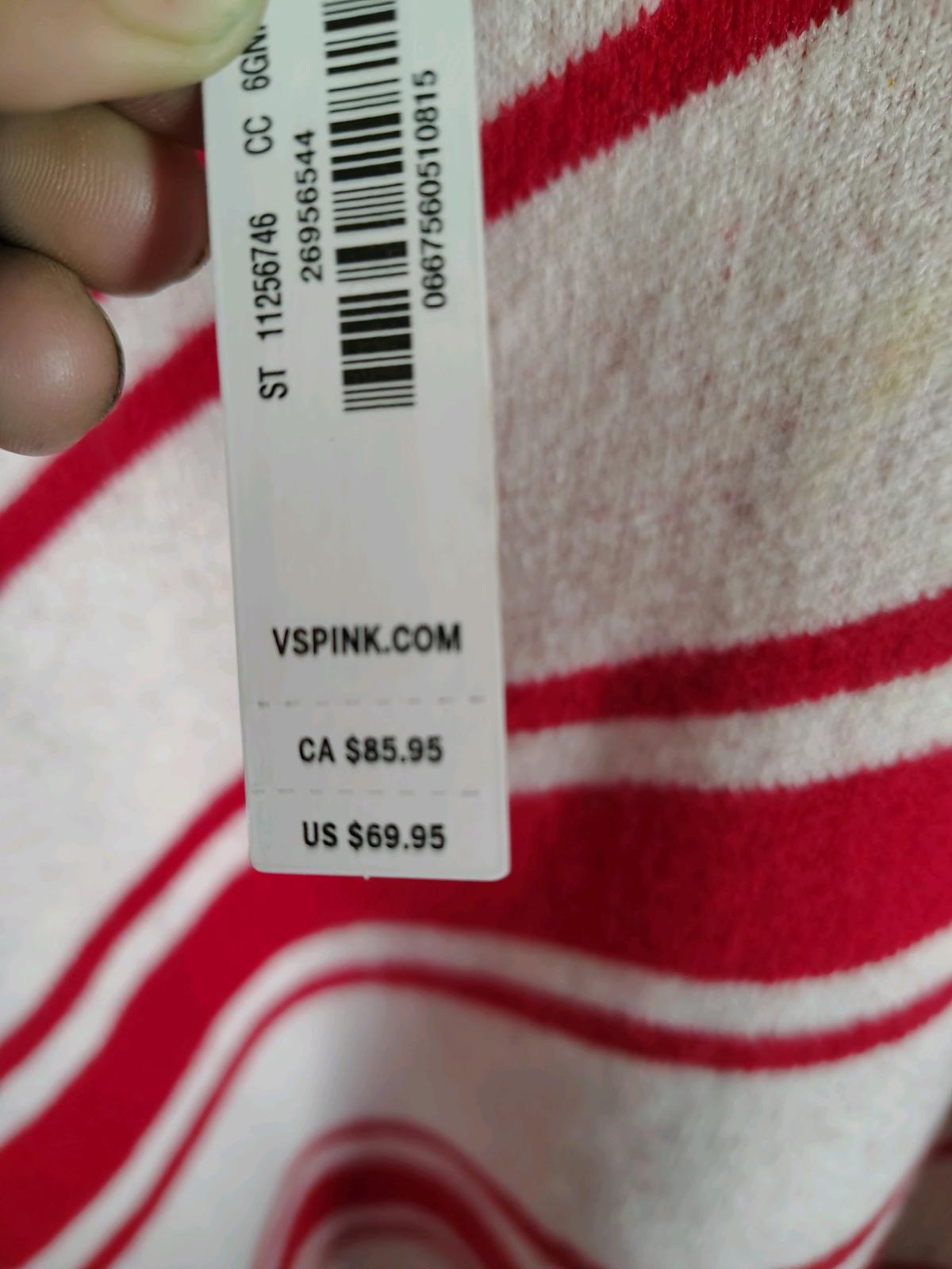 Victorias secret Pink sweater that looks like a candy cane - Toronto, Ohio - FleaMarketBay