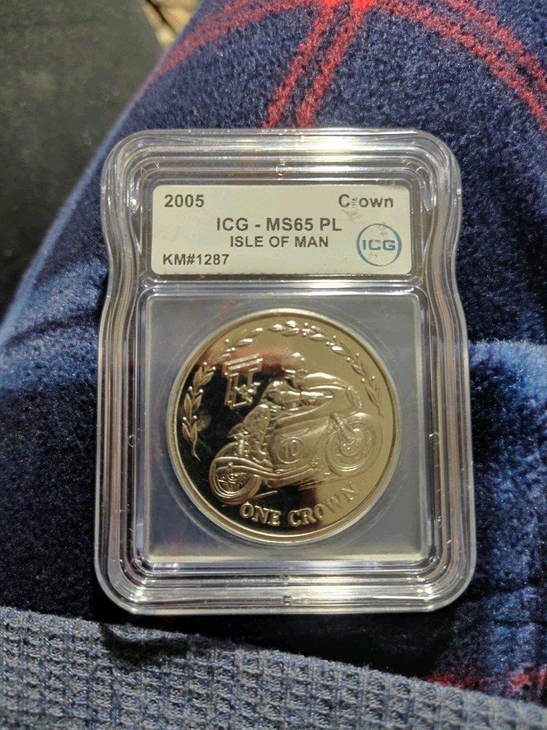 created icg 2005 ms65pl of man crown and two copper rounds - Franklinville, New Jersey - FleaMarketBay