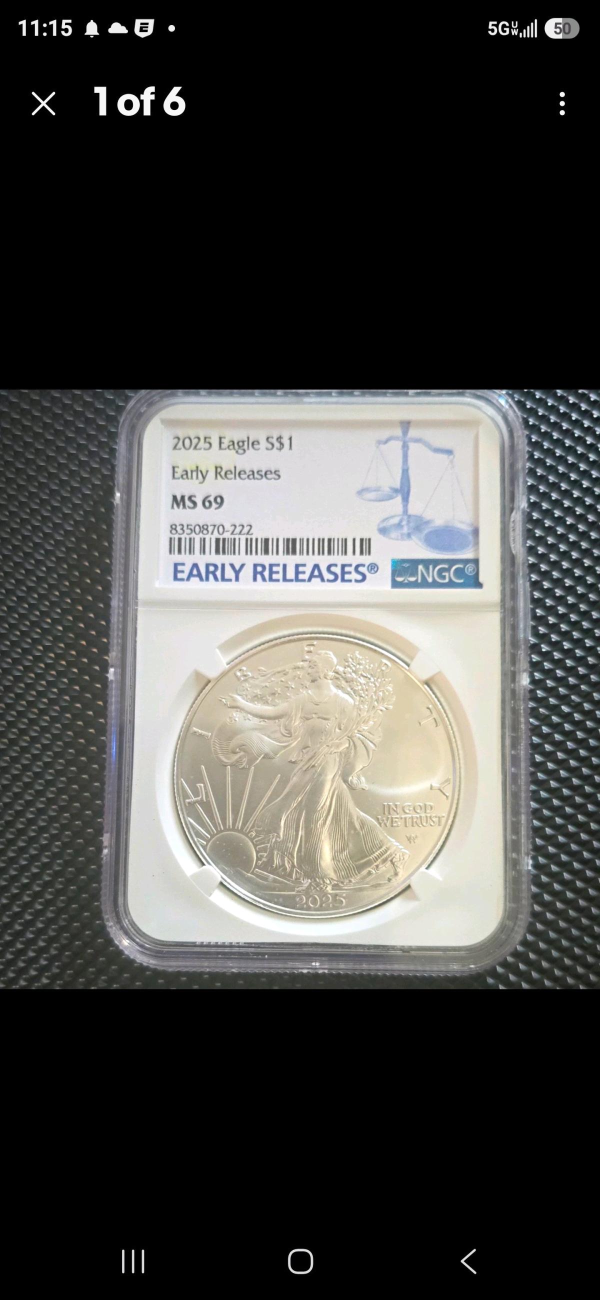 2025 EARLY RELEASE MS69 1 DOLLAR SILVER EAGLE - Kandiyohi, Minnesota - FleaMarketBay