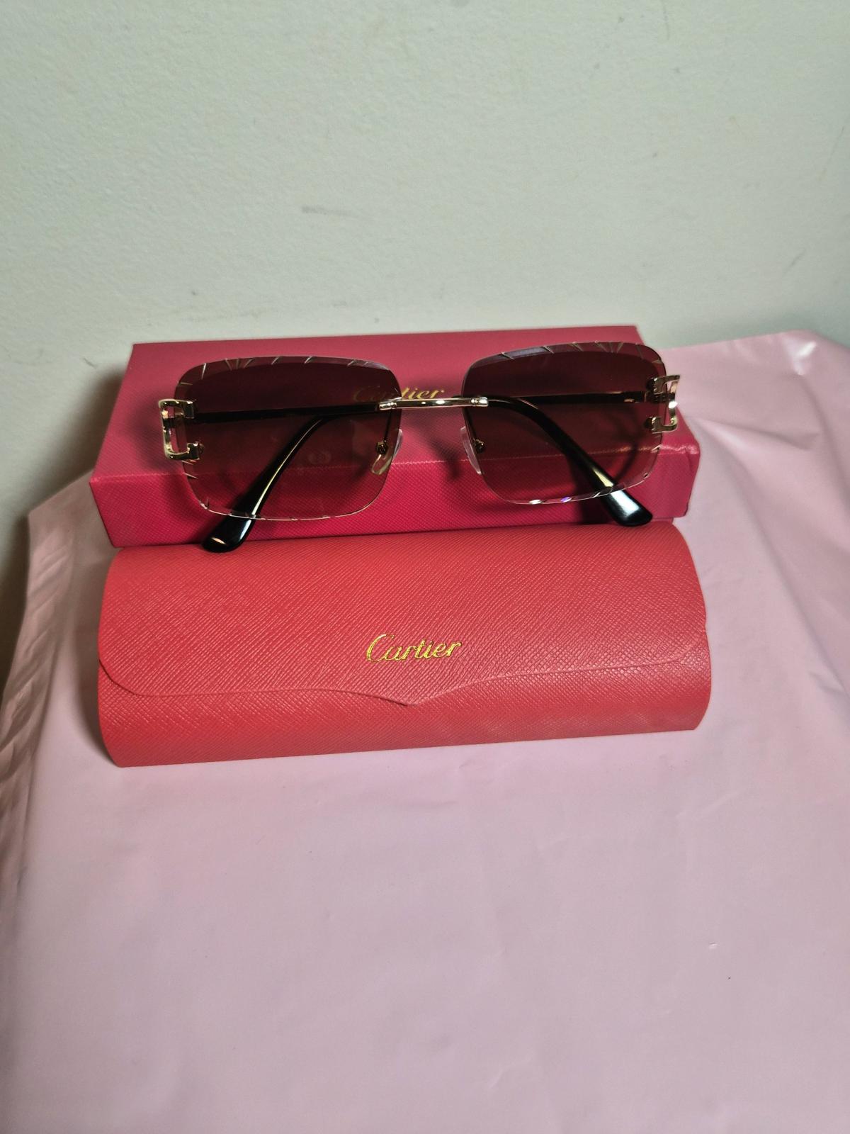 Womens Rimless Sunglasses Gold Frame Gradient Brown Lenses - Durham, North Carolina - FleaMarketBay