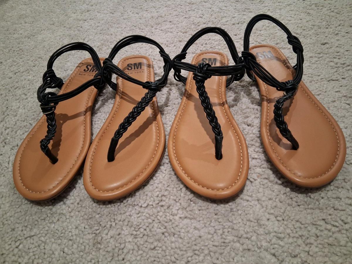 Women Black Braded Flat Sandal - Waller, Texas - FleaMarketBay