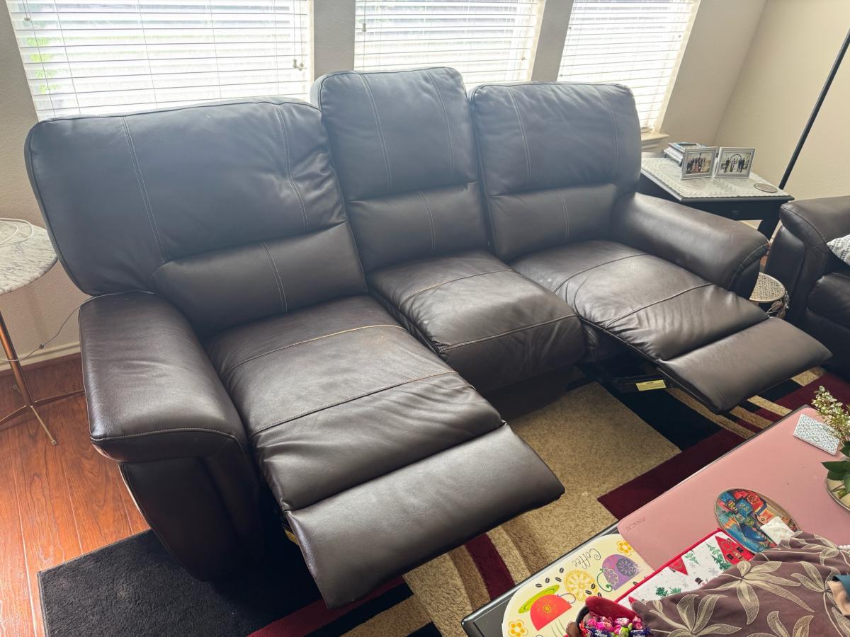 Brown Leather Reclining Couches 2 Sets - Houston, Texas - FleaMarketBay