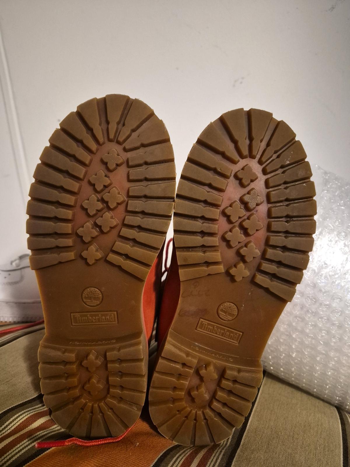 Timberland Premium 6Inch Waterproof Boots Red Good Condition - Lake Worth, Florida - FleaMarketBay
