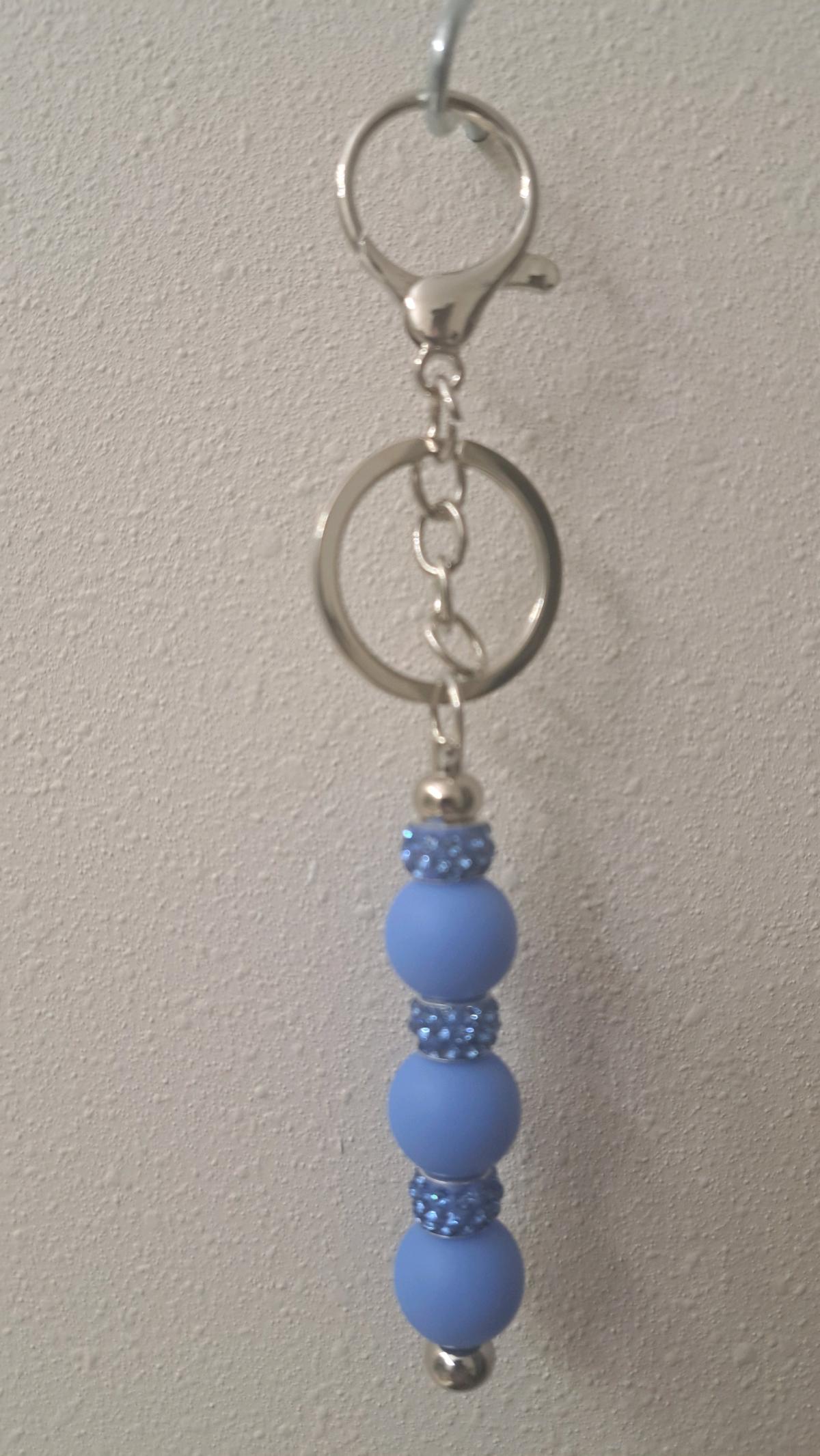 Handmade Blue Beaded Keychain - Baton Rouge, Louisiana - FleaMarketBay