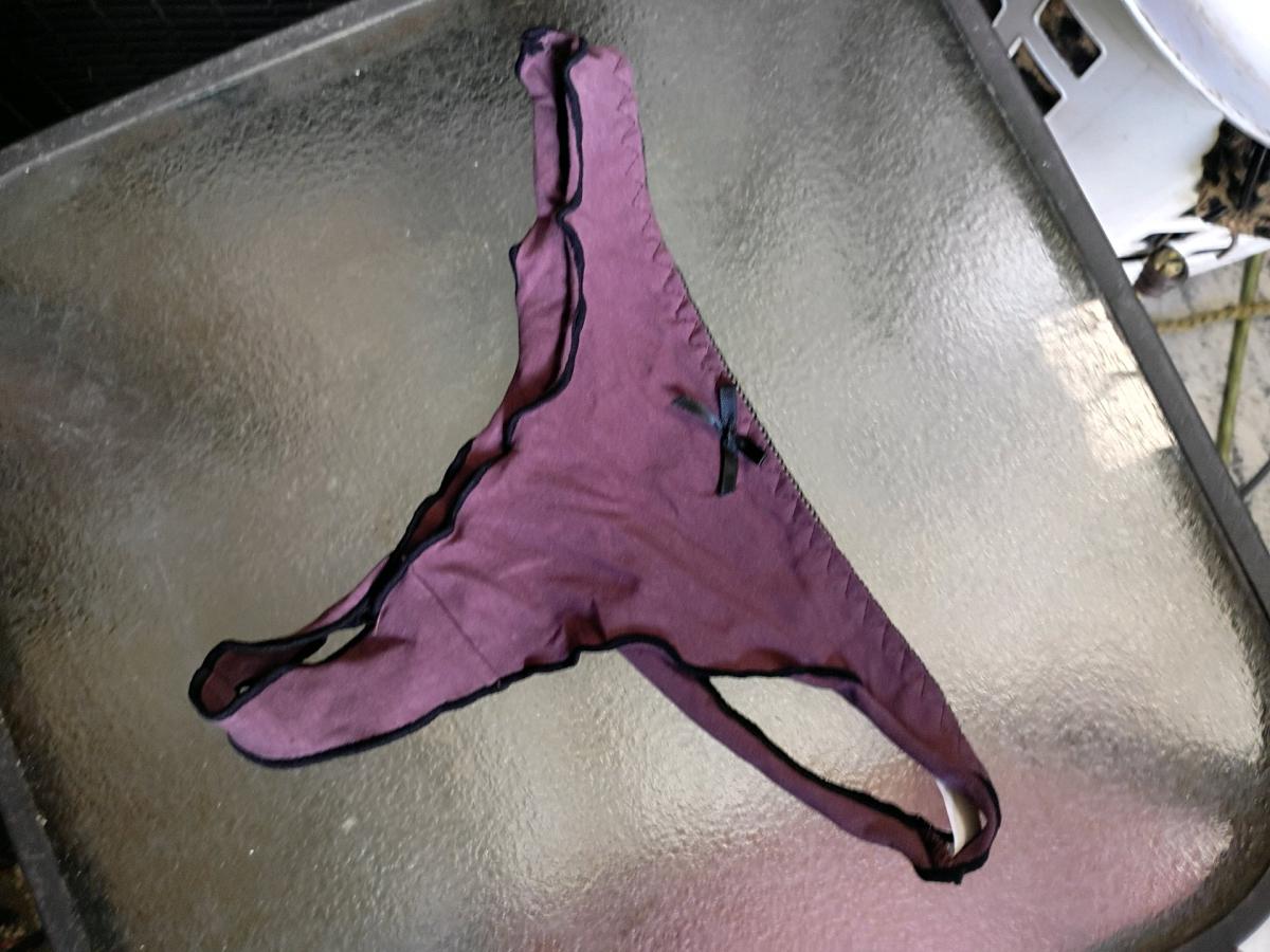A Sexy Womans Nice New Pair of purple and black  thong panti - Swansea, South Carolina - FleaMarketBay
