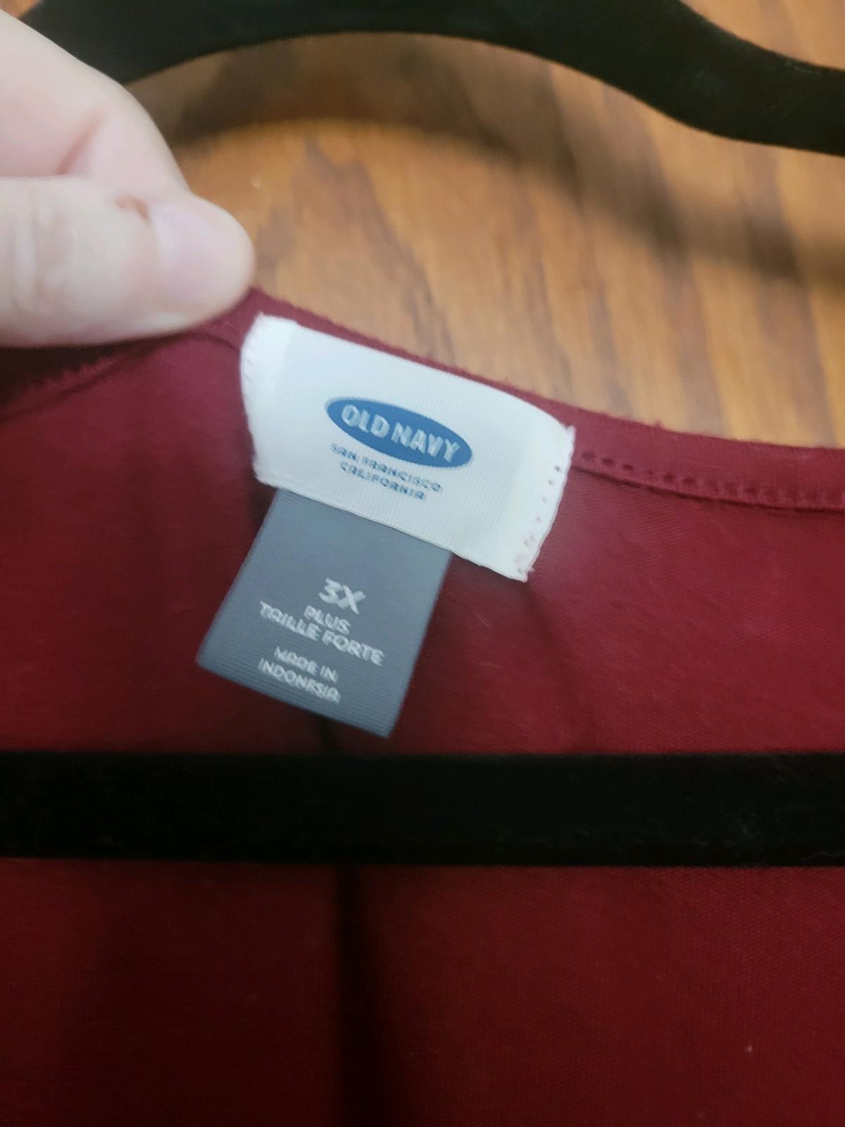 Burgundy Wine Red Short Sleeve Tunic Top 3X - Saint Peter, Minnesota - FleaMarketBay