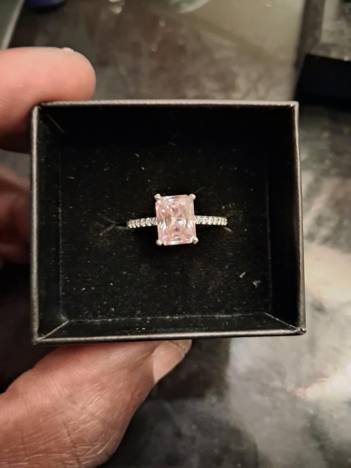 ladys pink radiant cut lab diamond engagement ring - Lawnside, New Jersey - FleaMarketBay