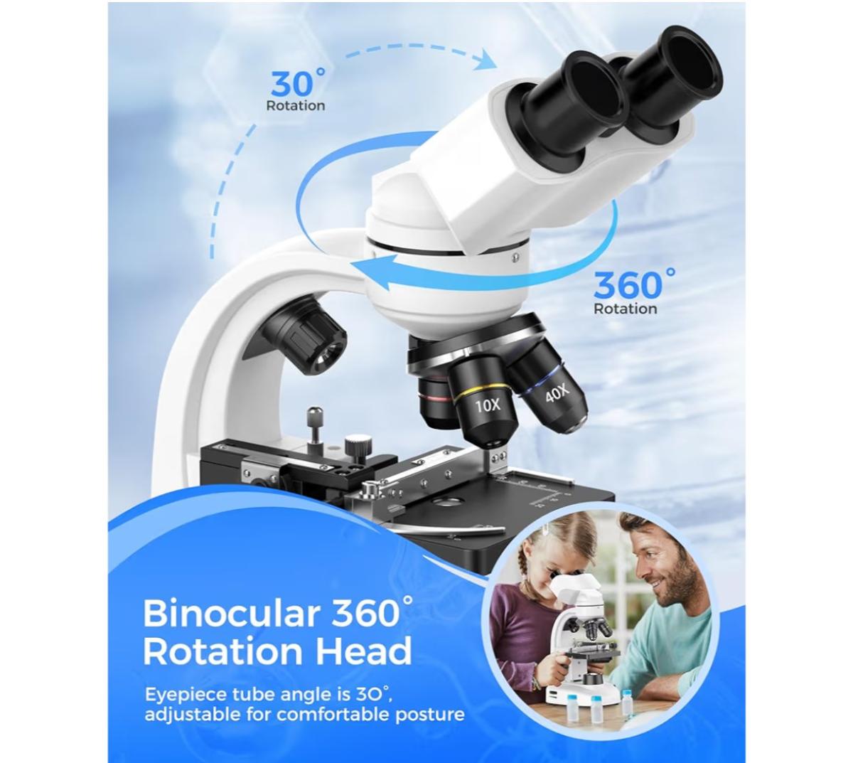 Microscopio Binocular Compuesto Profesional 40X1600X con Cab - Tulsa, Oklahoma - FleaMarketBay