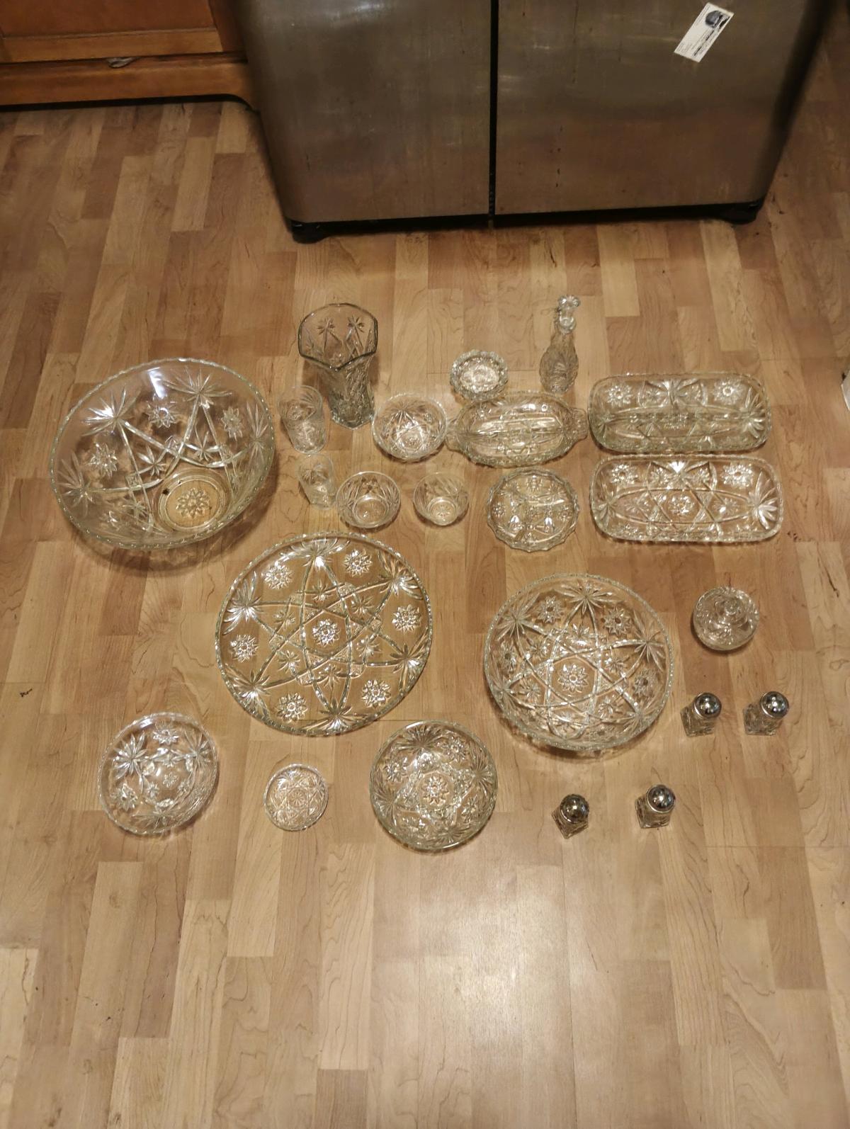 1950s Star of David Krystal serving sets punch bowl sets - Atlanta, Georgia - FleaMarketBay