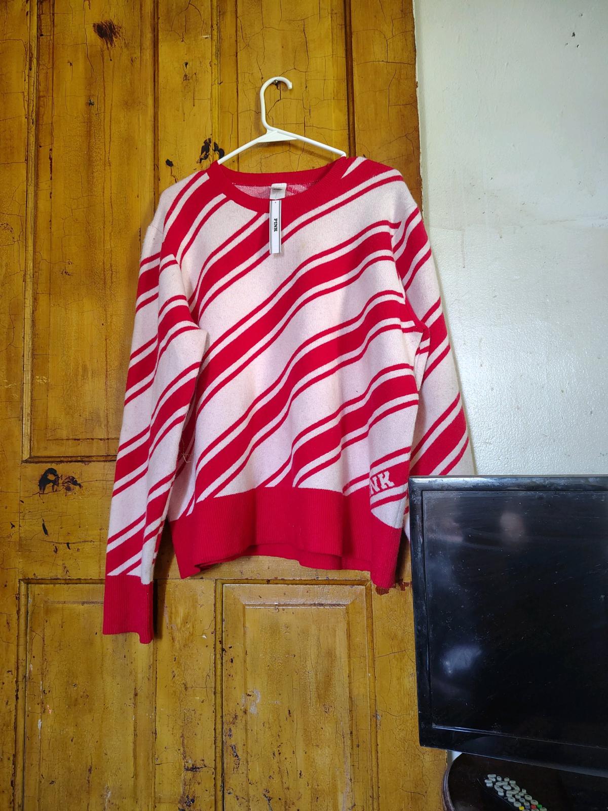 Victorias secret Pink sweater that looks like a candy cane - Toronto, Ohio - FleaMarketBay