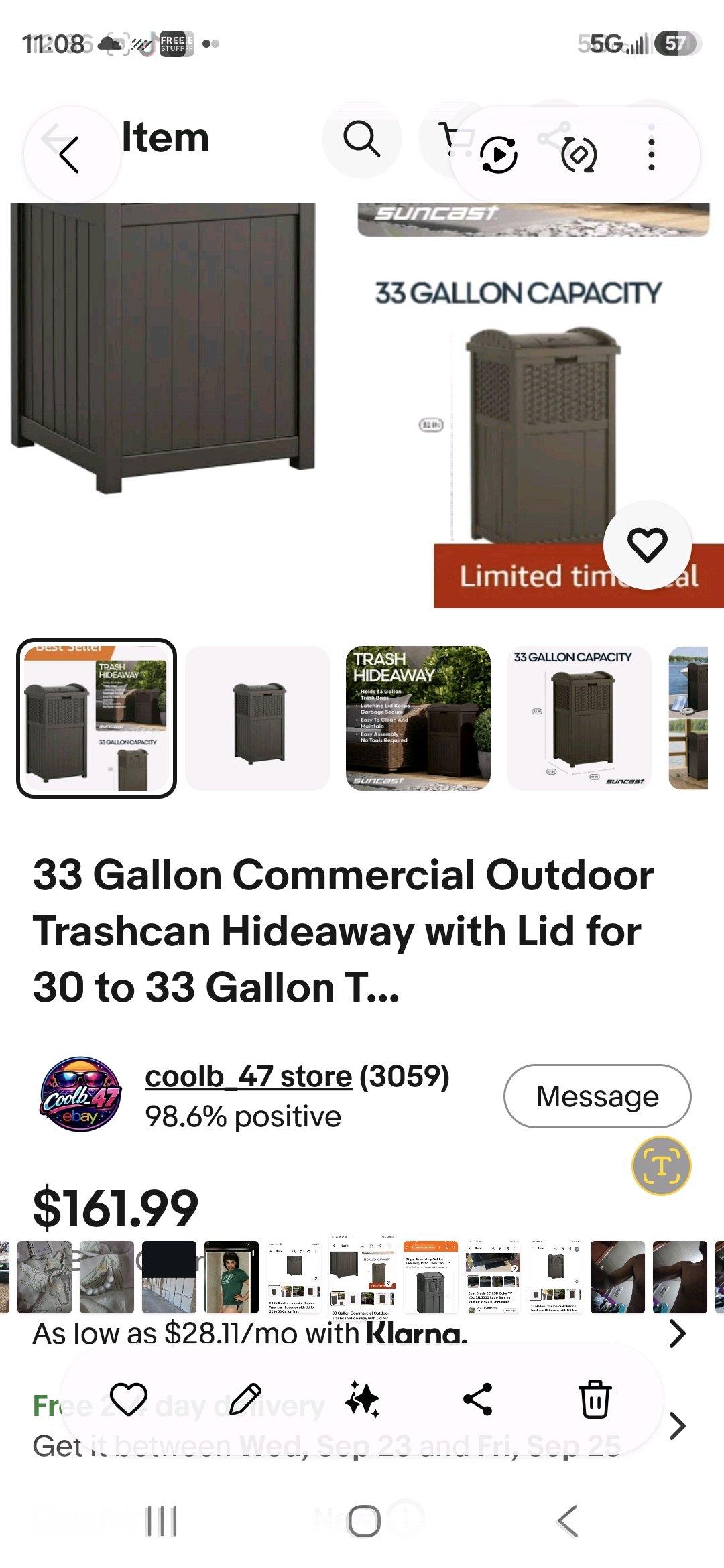 New 33 Gallons Comercial or Res Trash Cans Water Resistant - Killeen, Texas - FleaMarketBay