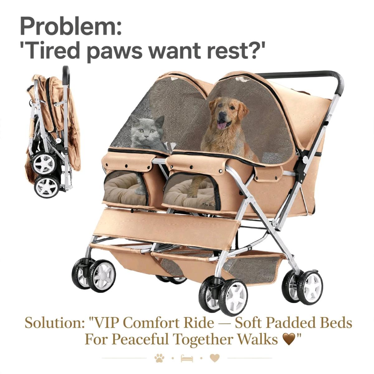 VIP 2Pet Stroller for Dogs  Cats  Premium Double Pet Stroll - Alicia, Arkansas - FleaMarketBay