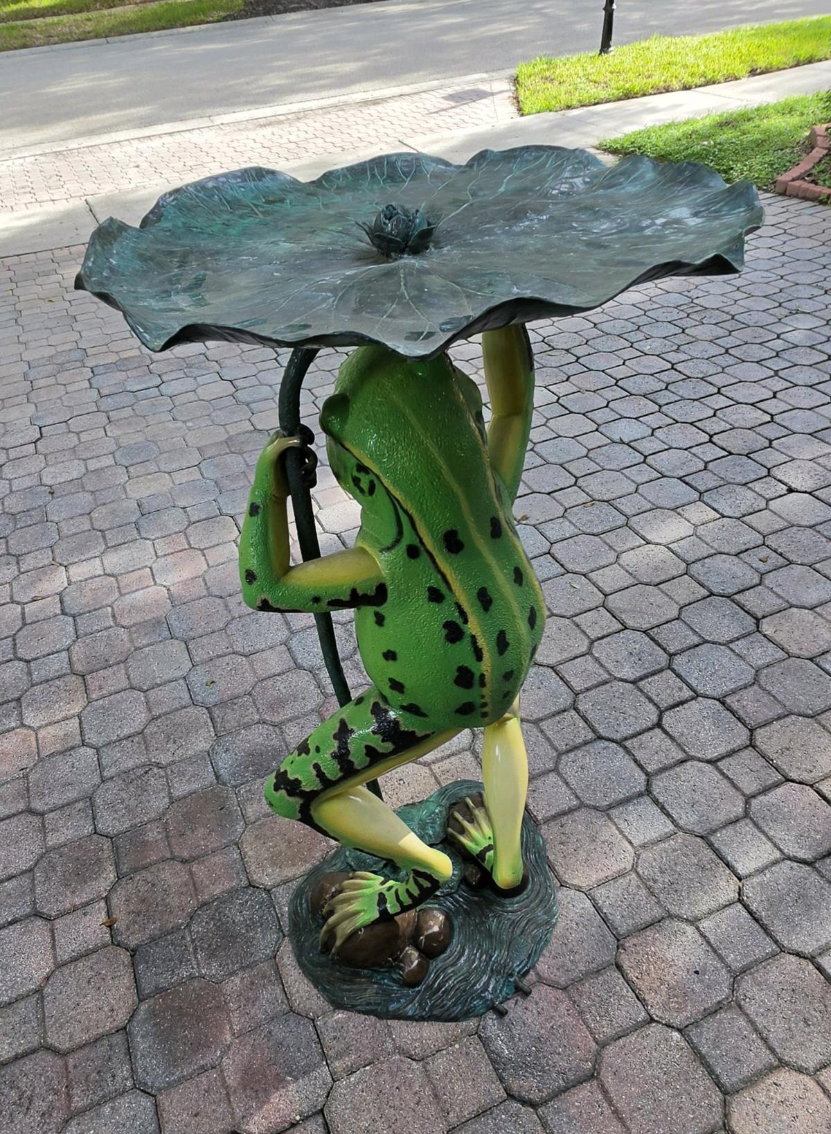 Nifao Frog Outdoor Bronze Fountain Green - Tampa, Florida - FleaMarketBay