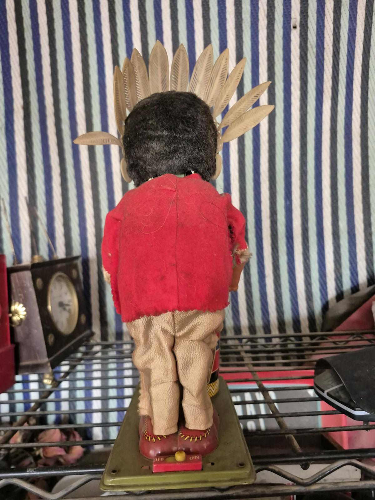 vintage 1950s alps battery operated drumming indian joe tin - Phoenix, Arizona - FleaMarketBay