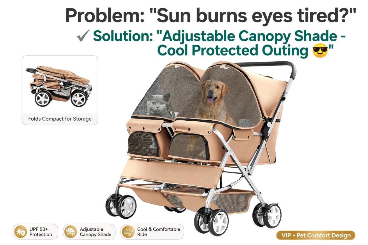 VIP 2Pet Stroller for Dogs  Cats  Premium Double Pet Stroll - Alicia, Arkansas - FleaMarketBay