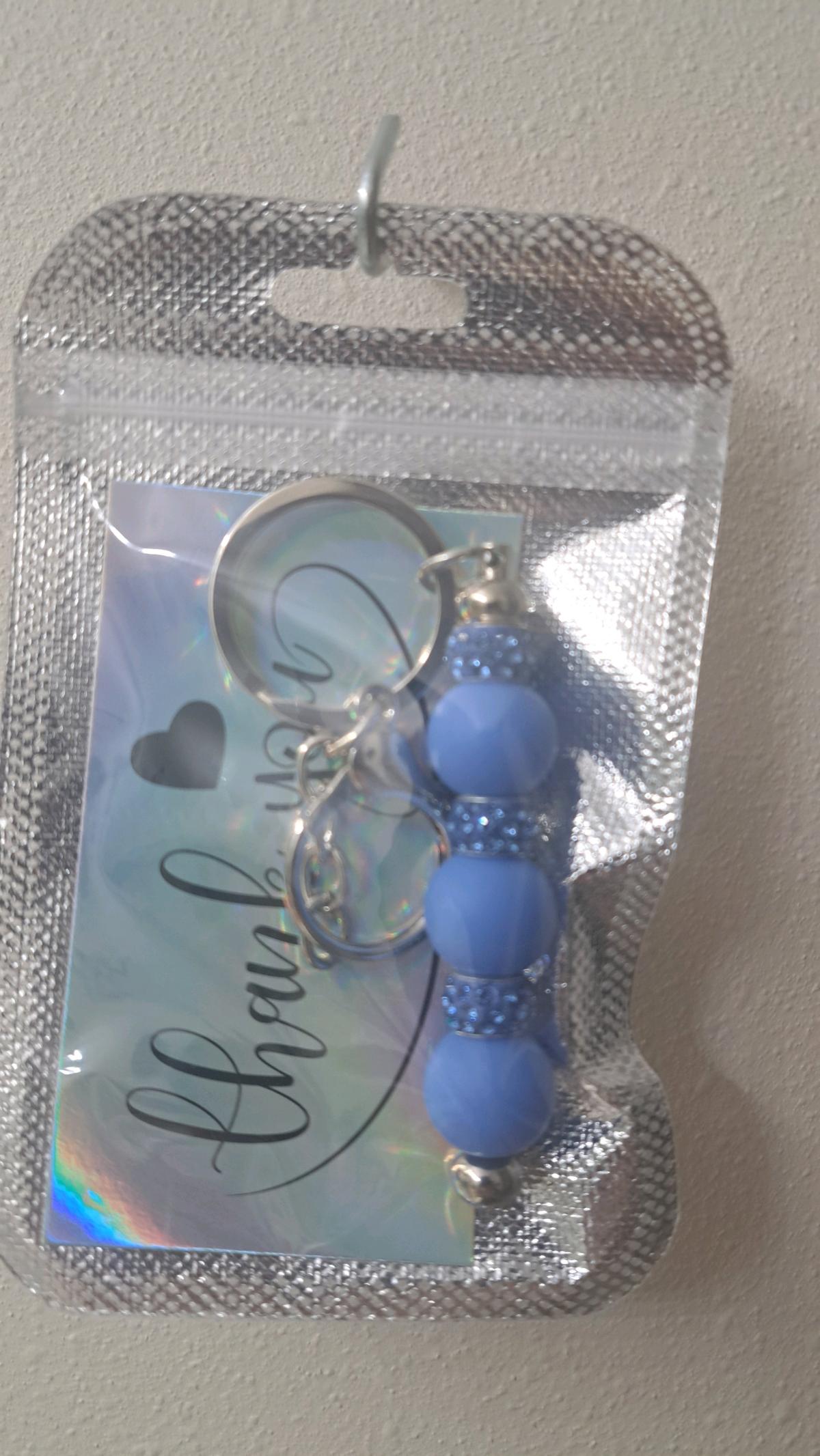 Handmade Blue Beaded Keychain - Baton Rouge, Louisiana - FleaMarketBay