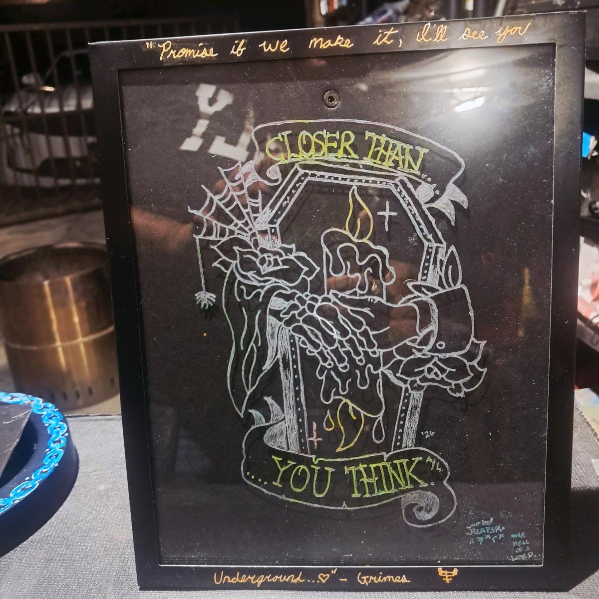Blacklight Hand engraved picture - Santa Clarita, California - FleaMarketBay