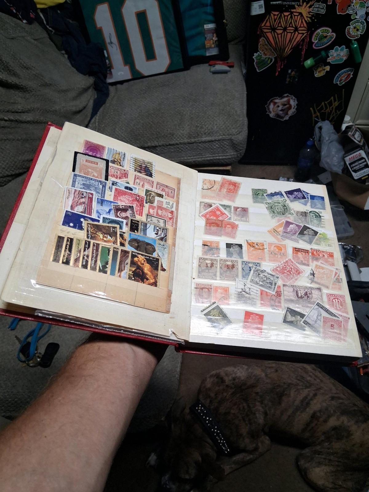 old antique 20 plus page front and back world stamp binder - Canton, Ohio - FleaMarketBay