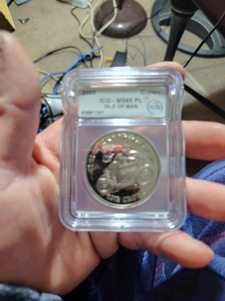 created icg 2005 ms65pl of man crown and two copper rounds - Franklinville, New Jersey - FleaMarketBay