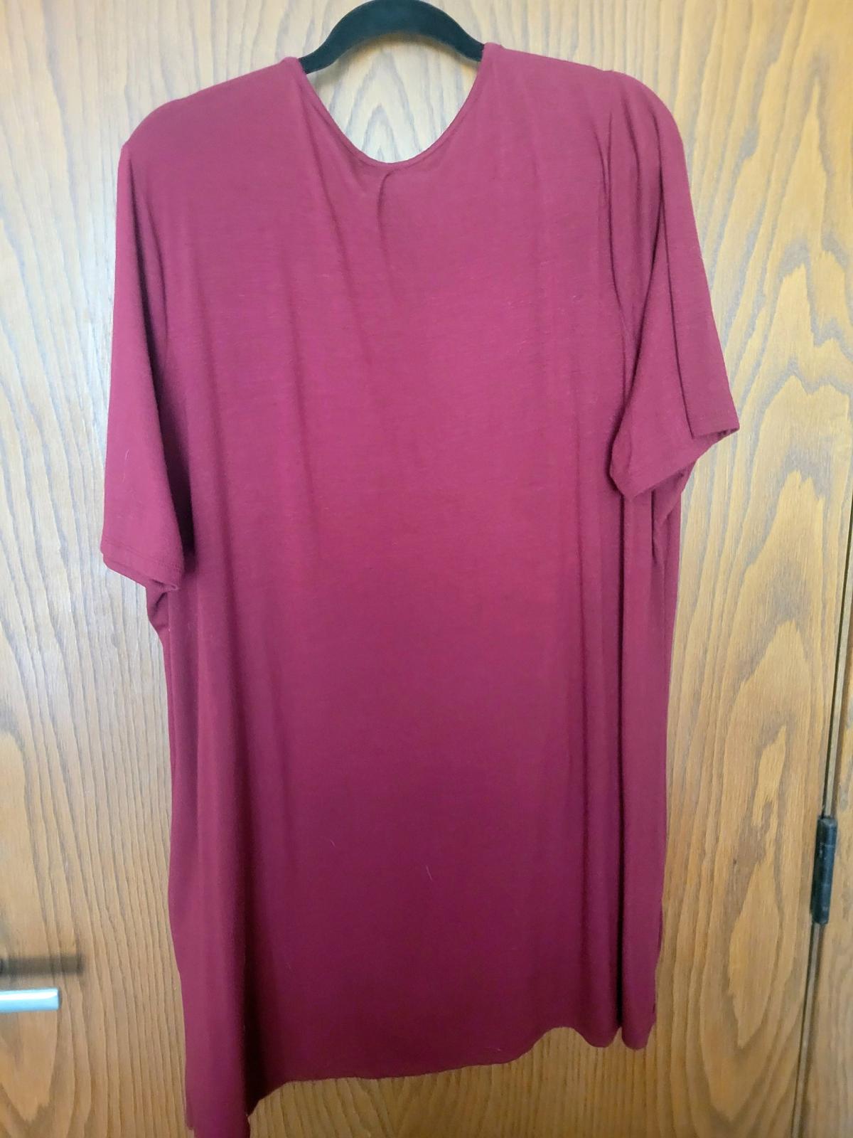 Burgundy Wine Red Short Sleeve Tunic Top 3X - Saint Peter, Minnesota - FleaMarketBay