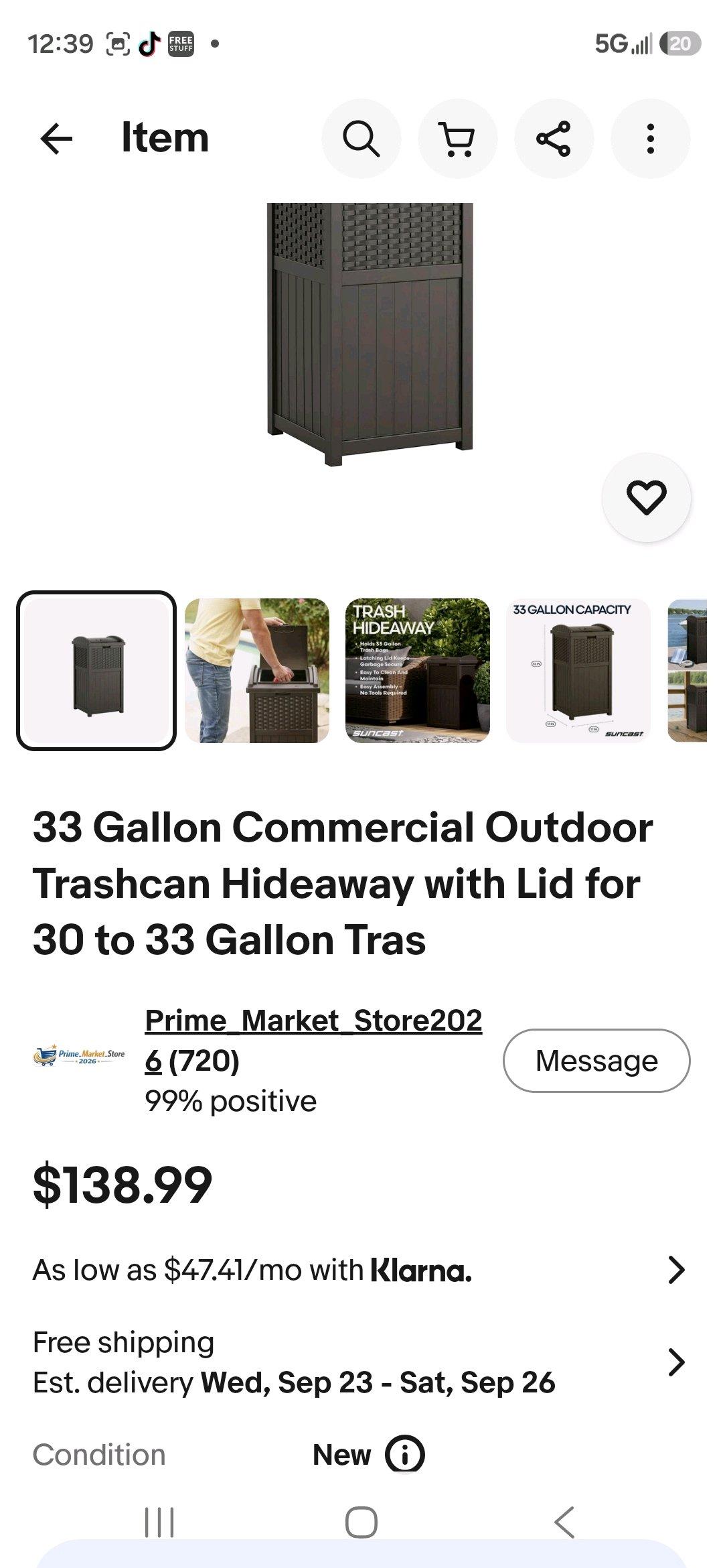 New 33 Gallons Comercial or Res Trash Cans Water Resistant - Killeen, Texas - FleaMarketBay